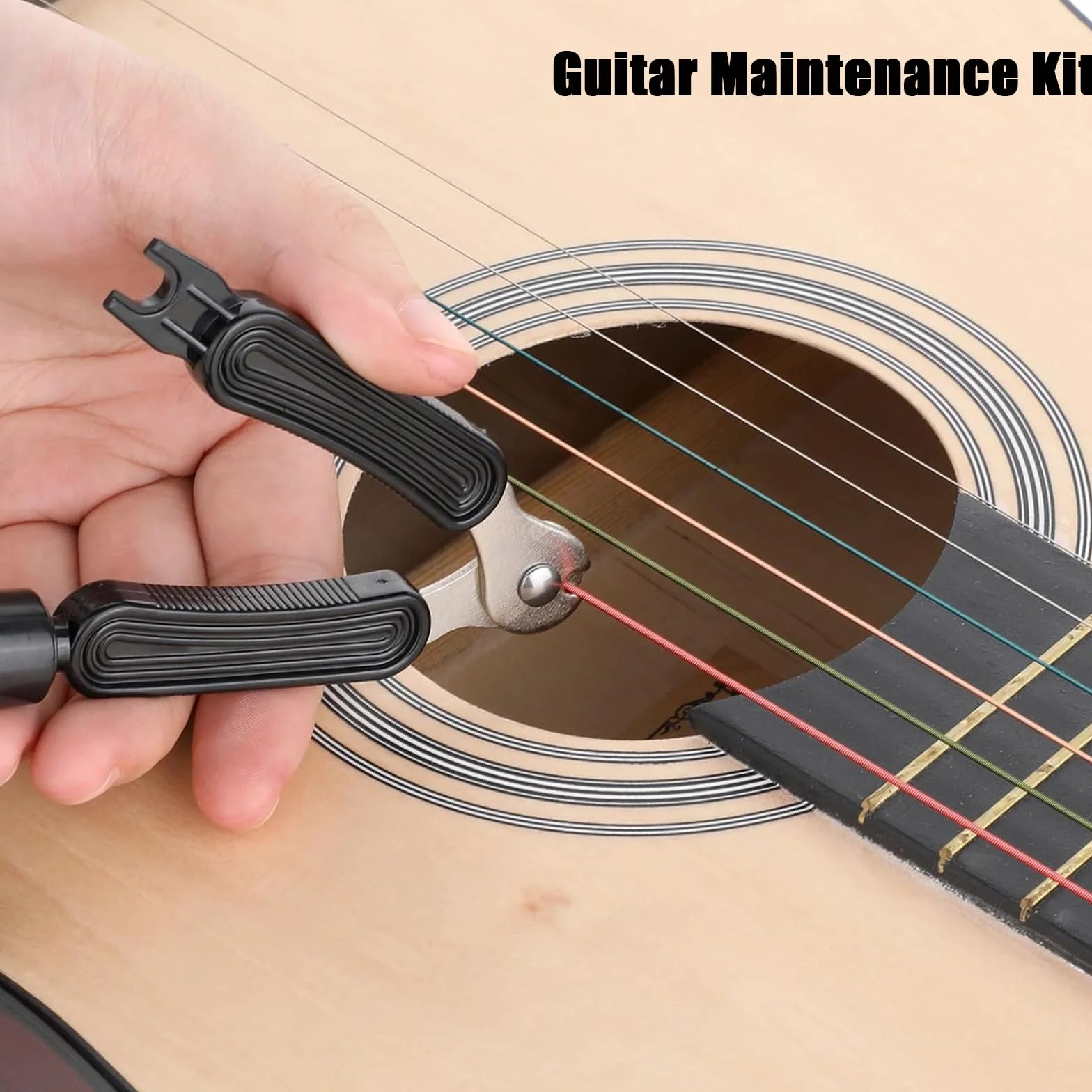 Wrzeciono struny gitarowe, 1 szt. nawijacz strun 3 w 1, ściągacz strunowy, zestaw narzędzi do gitary z korbą gitarową, wielofunkcyjne narzędzie do naprawy gitary, kolor czarny