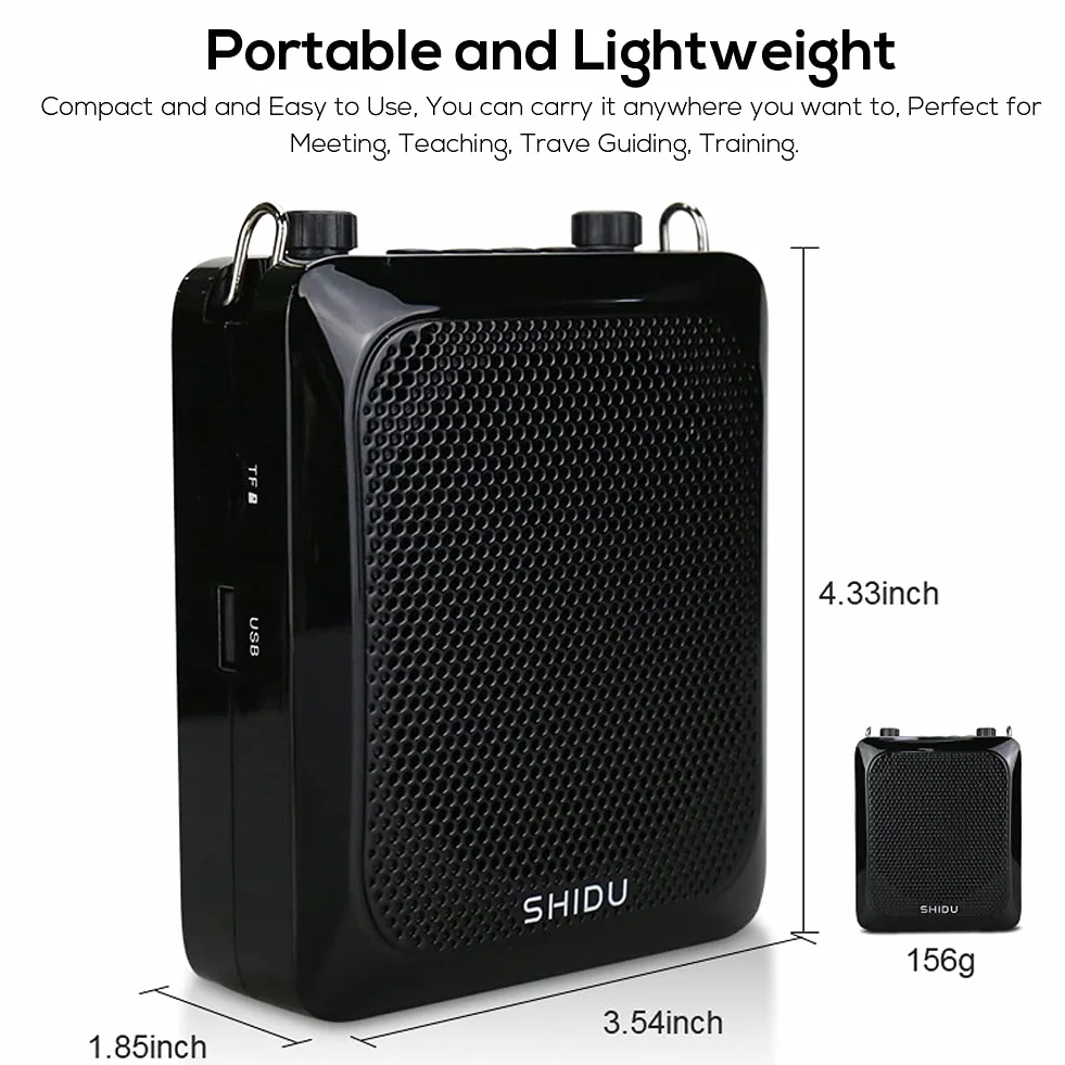 Bezprzewodowy wzmacniacz głosu SHIDU Original S28 Protable 25W PA System Obsługa Bluetooth z zestawem słuchawkowym UHF Mikrofon Mini Amp Głośnik dla nauczycieli, klasa, przewodnik wycieczek