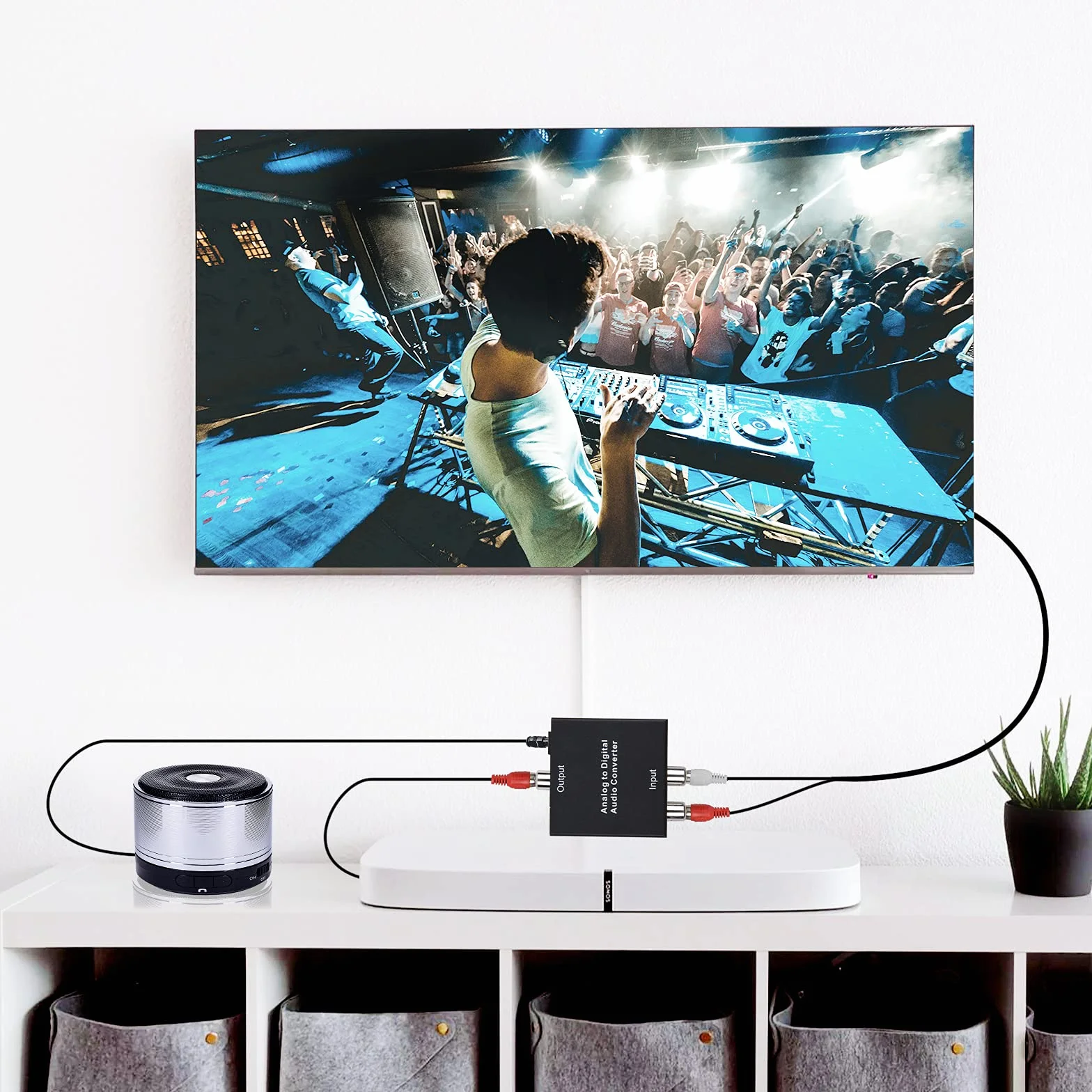 SOUTHSKY Konwerter audio 3,5 mm Aux Jack R/L 2 RCA cinch na SPDIF Toslink optyczny koncentryczny