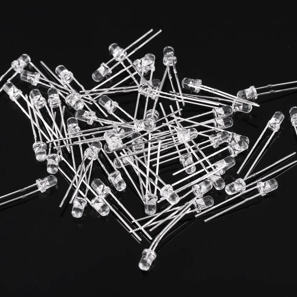 500 szt. Zestaw led 3mm dioda elektroluminescencyjna LED zestaw do samodzielnego montażu biały czerwony niebieski zielony żółty