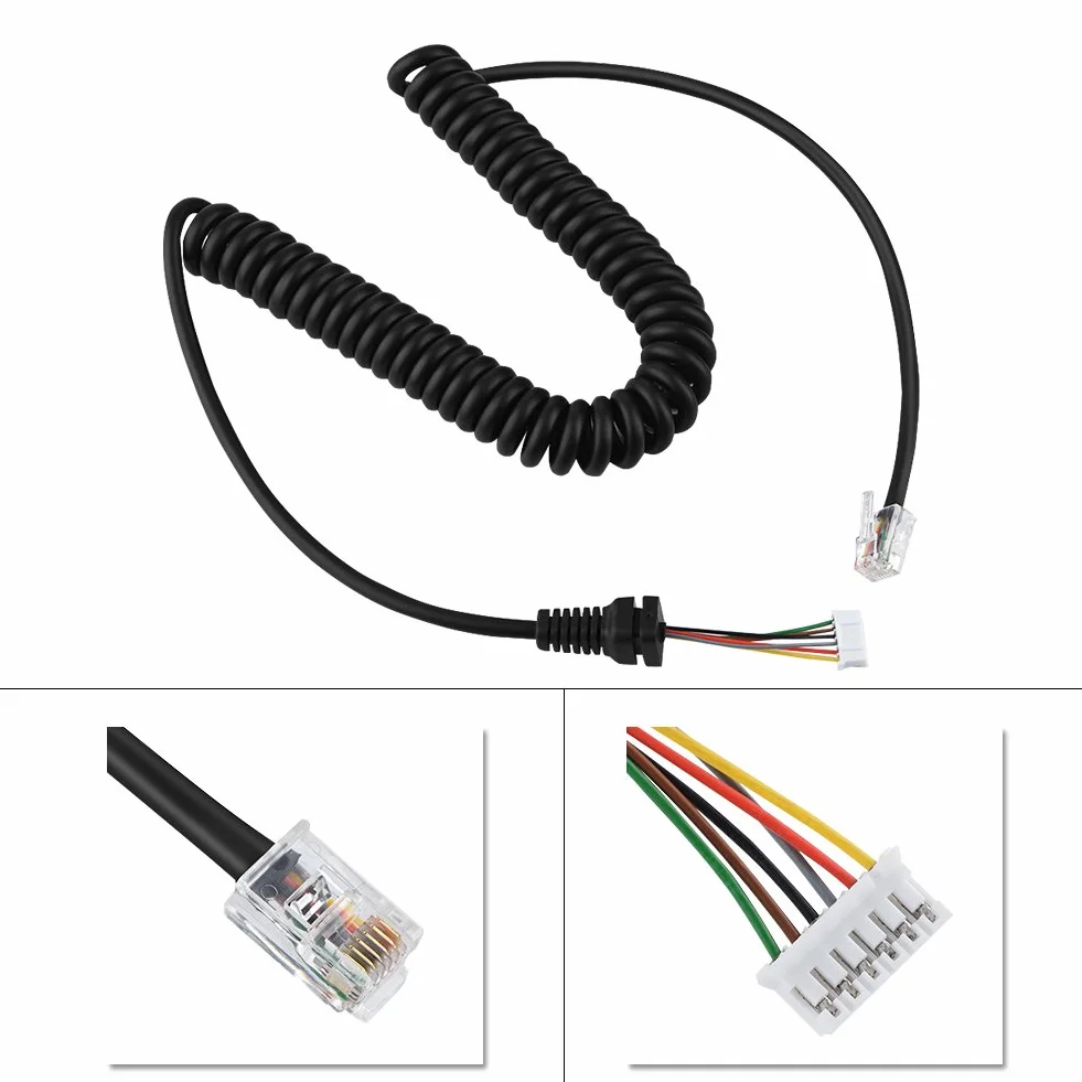 Vbestlife Kabel mikrofonowy do radia samochodowego Linia zamienna do mikrofonu ręcznego do MH-48A6J, FT-7800, FT-8800, FT-8900, FT-7100M, FT-2800M, FT-8900R