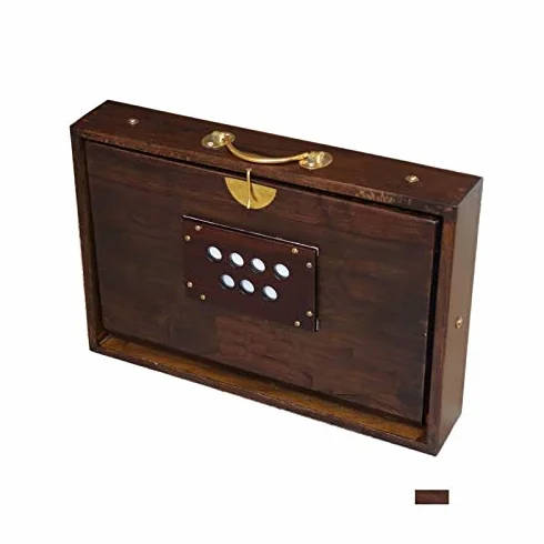 FASHERATI Shruti Box, 13 nut: C C # D D # E F # G G # A # A # B C, drewno tekowe, jakość koncertowa, brązowy, zawiera etui