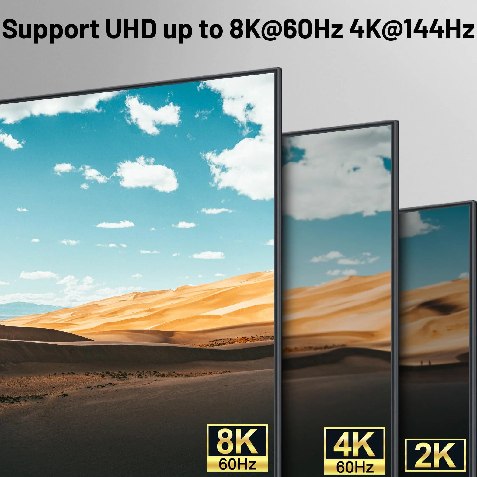 Przełącznik KVM 2 Computery 2 Monitory 8K@60Hz, MLEEDA HDMI DisplayPort Dual Monitor KVM Switch 2 Computers Udostępnij 2 Monitors i 4 Porty USB 3.0, z Adapter Zasilania, Przewodowy Pilot i 2 Kable USB