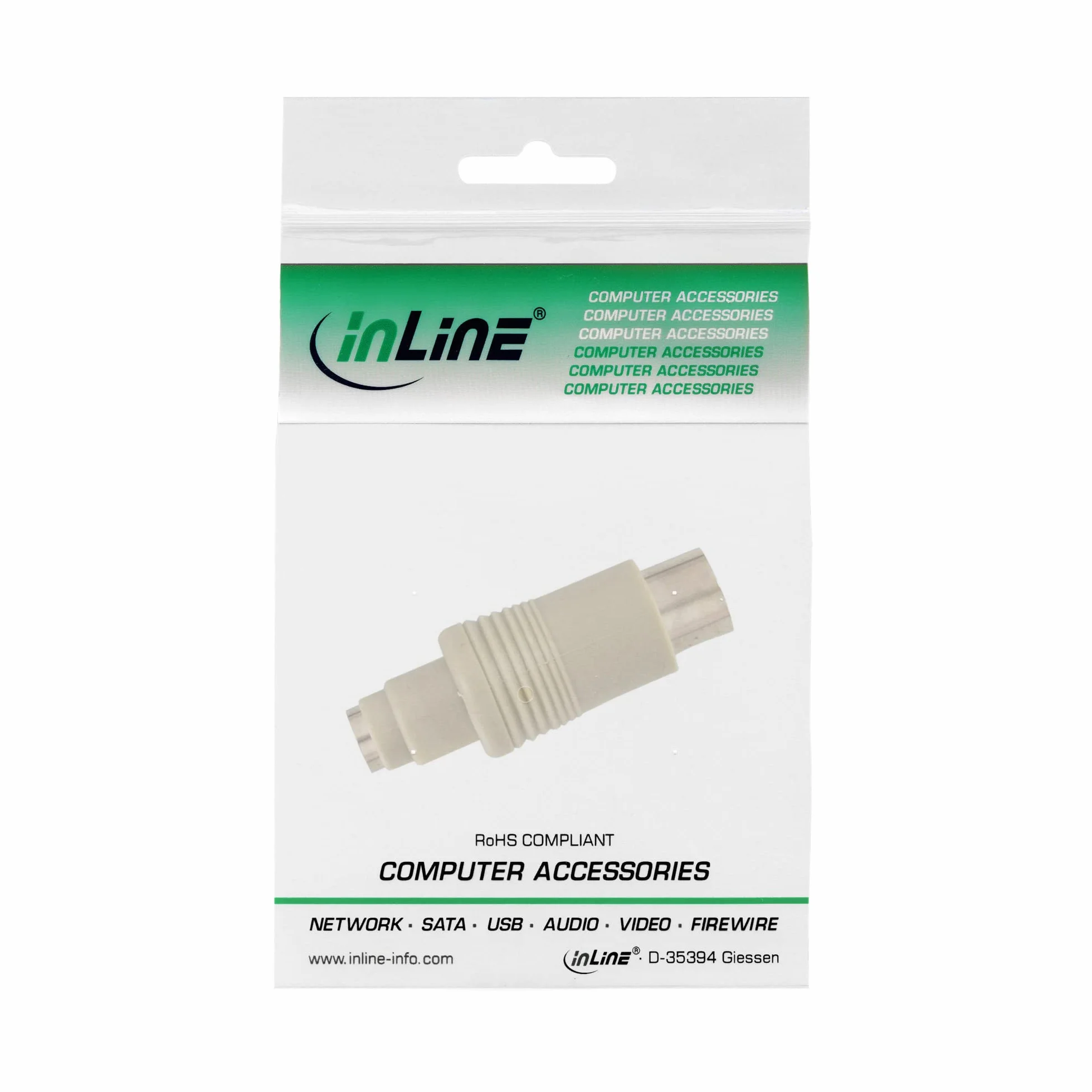 InLine 33949 adapter klawiatury, 5-biegunowy wtyk DIN na gniazdo PS/2