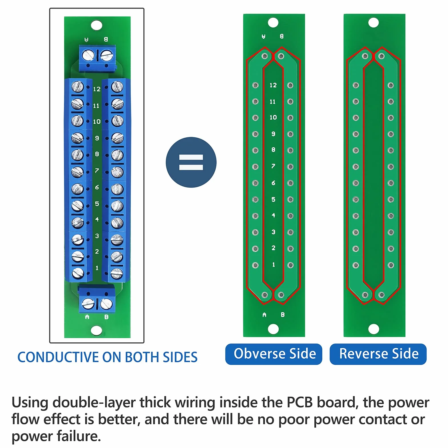 Power Distribution Board Kit, 2 x 12 pozycji, podwójne okablowanie, rozdzielacz prądu, płytka 2 wejścia, 2 x 13 wyjść do DC AC 24 V 10 A