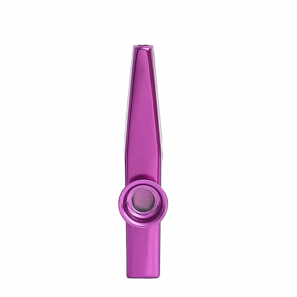 Alnicov Kazoo Metal Kazoo, stop aluminium, z 5 membranami i fletami, pięknym pudełkiem na instrument muzyczny, ukulele Guitar Partners (fioletowy)