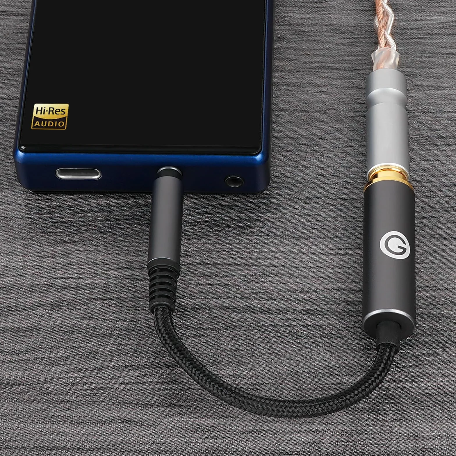 Geekria Kabel przejściowy 3,5 mm stereo męski na 4,4 mm symetryczny żeński, konwerter Hi-Fi do wzmacniaczy słuchawkowych, złącze ze stopu aluminium (0,5 stopy)
