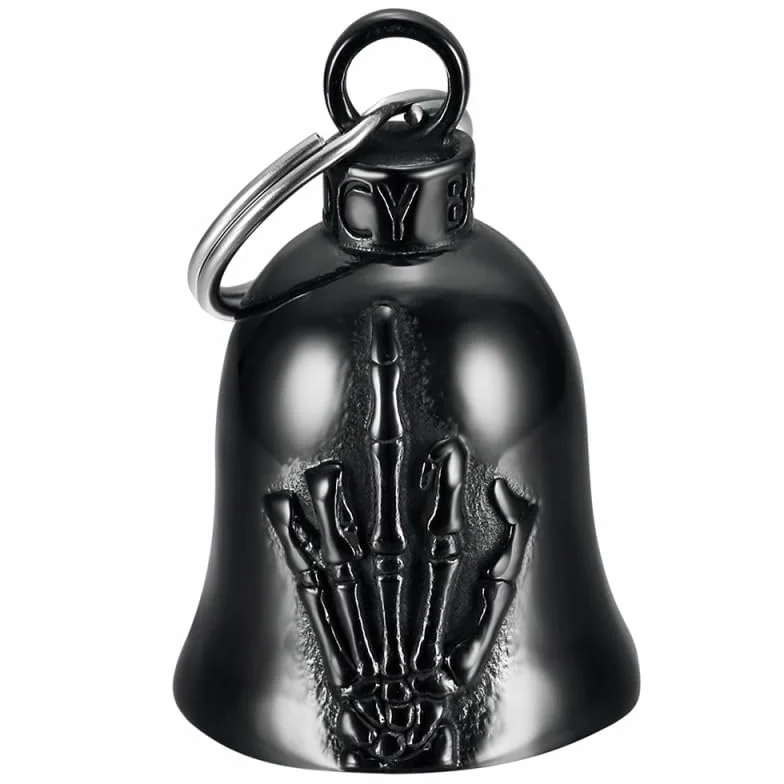 Dzwoneczek motocyklowy Finger Happiness Holder MOCY BELL Stal nierdzewna Czarny
