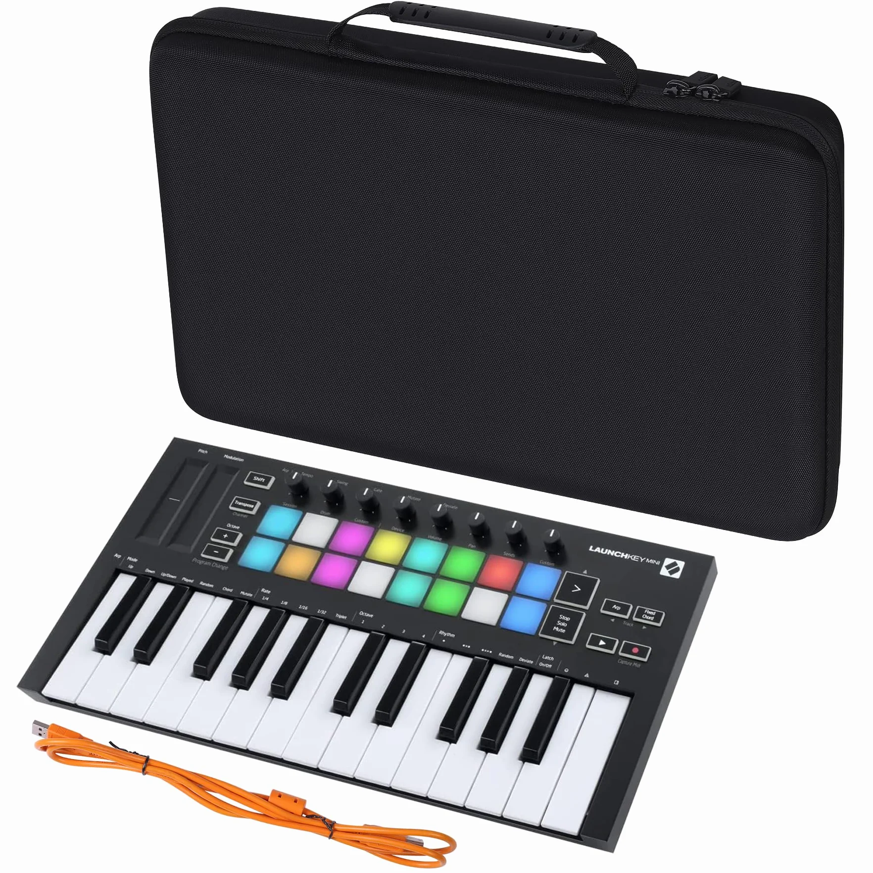 Hart Reise Schutz Hülle Etui Tasche für Novation Launchkey Mini MK3 MK2 25-Tasten-USB-Keyboard-Controller