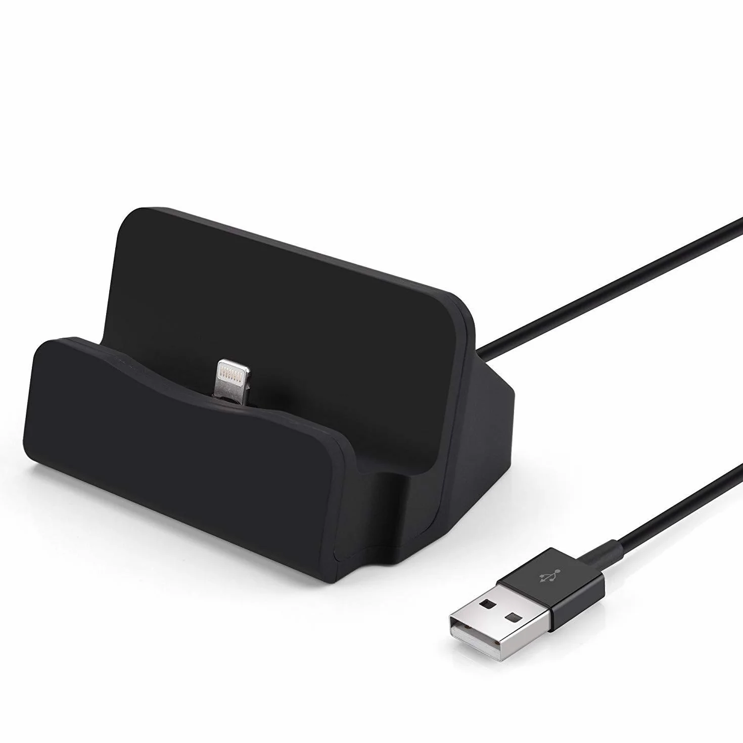 Stacja dokująca Lightn stacja ładująca ładowarka kompatybilna z iPhone 14, 13 Pro, 12, 11, Plus, Xs Max, Xr, X, 8, 7 Plus, 6S Plus, 6s, 6 Plus, 6, 5s, 5c, SE w kolorze czarnym