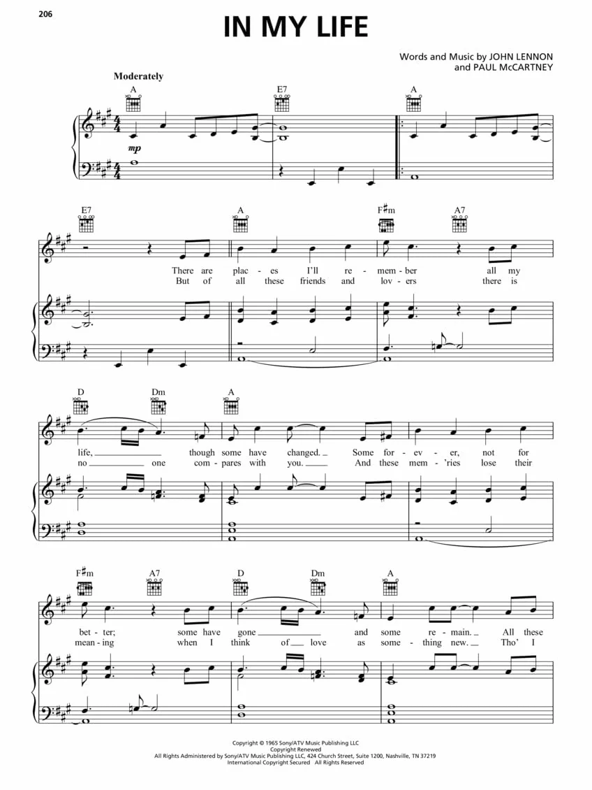 The beatles sheet music collection - piano, voix & guitare - 105 titres & 440 pages