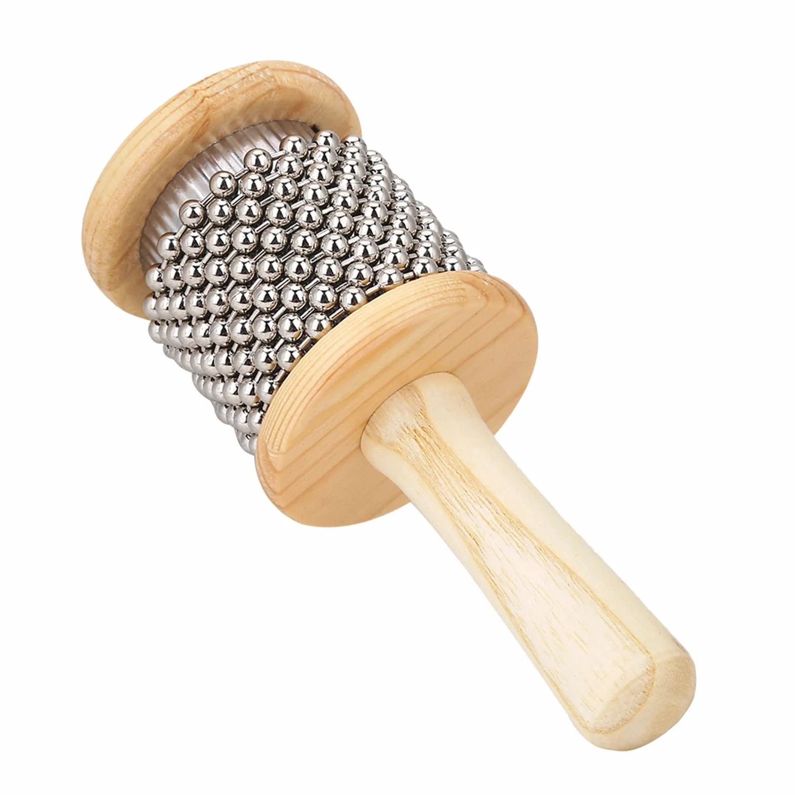 Drewniany Instrument Muzyczny Cabasa Mini Cabasa Hand Shaker Instrument Perkusyjny z Metalowymi Koralikami