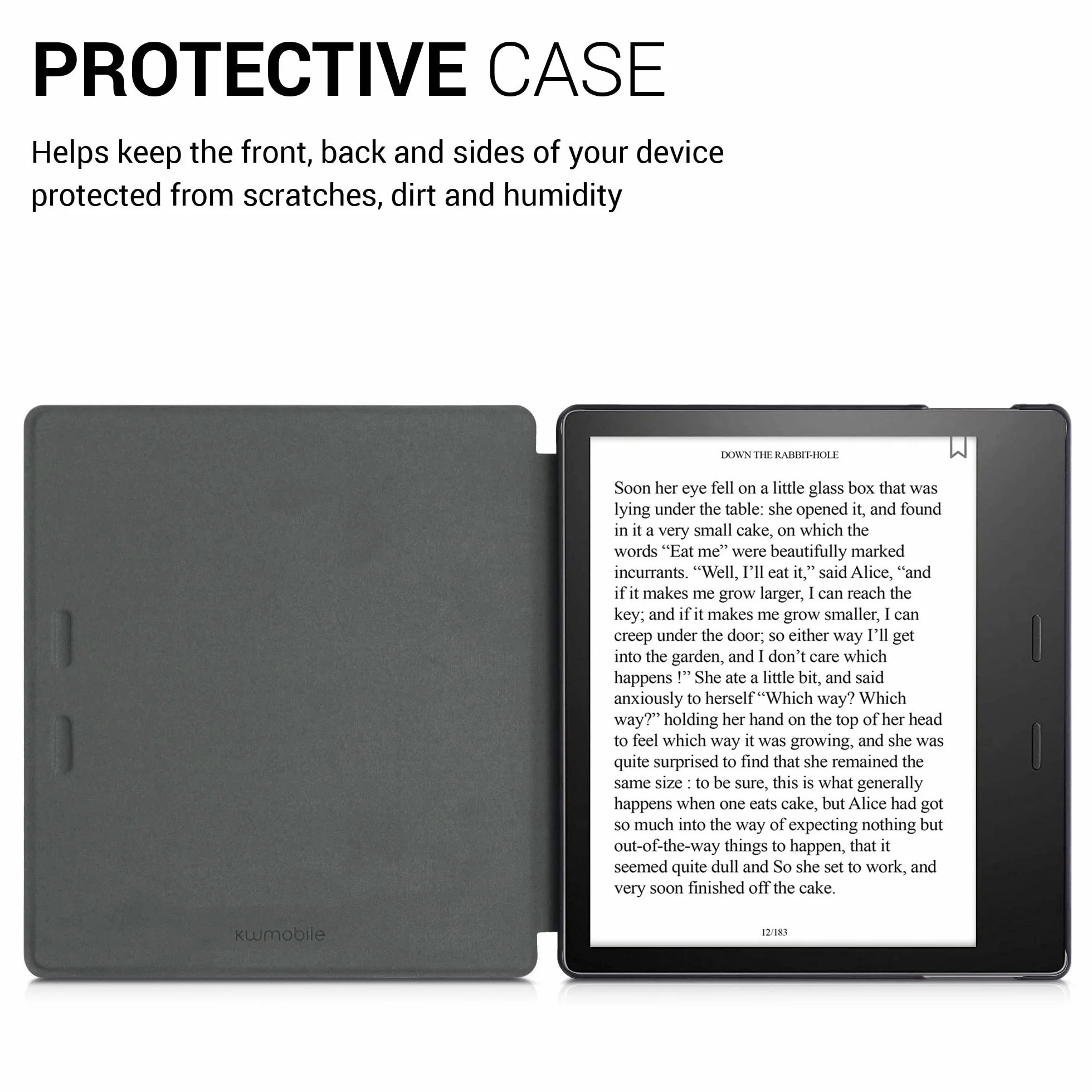 kwmobile Etui z Klapką Kompatybilne z Amazon Kindle Oasis 10. Generacji - Etui na czytnik e-booków - Galaxy Tree Meadow Niebieski Szary Czarny