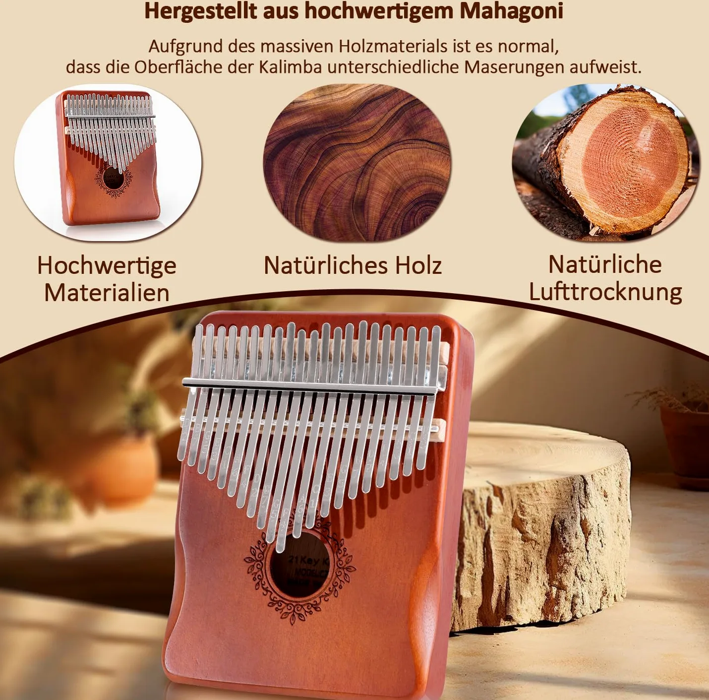 Kalimba 21 Klawiszy Fortepian Kciuk
