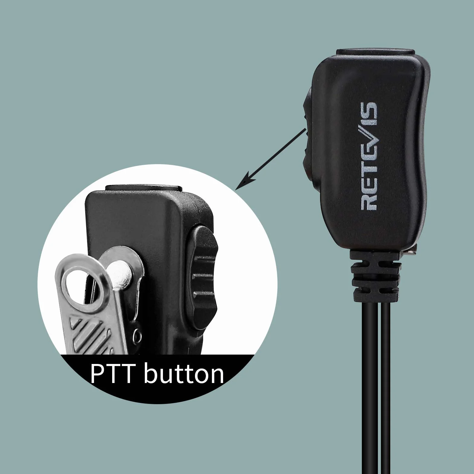 Retevis EEK012 Regulowany Zestaw SłUchawkowy W KształCie Litery D Z Mikrofonem PTT Kompatybilny Z Radiotelefonem Kenwood Baofeng UV5R 888s Retevis RT24 RT27 Zestaw SłUchawkowy Walkie Talkie (1 Szt.)