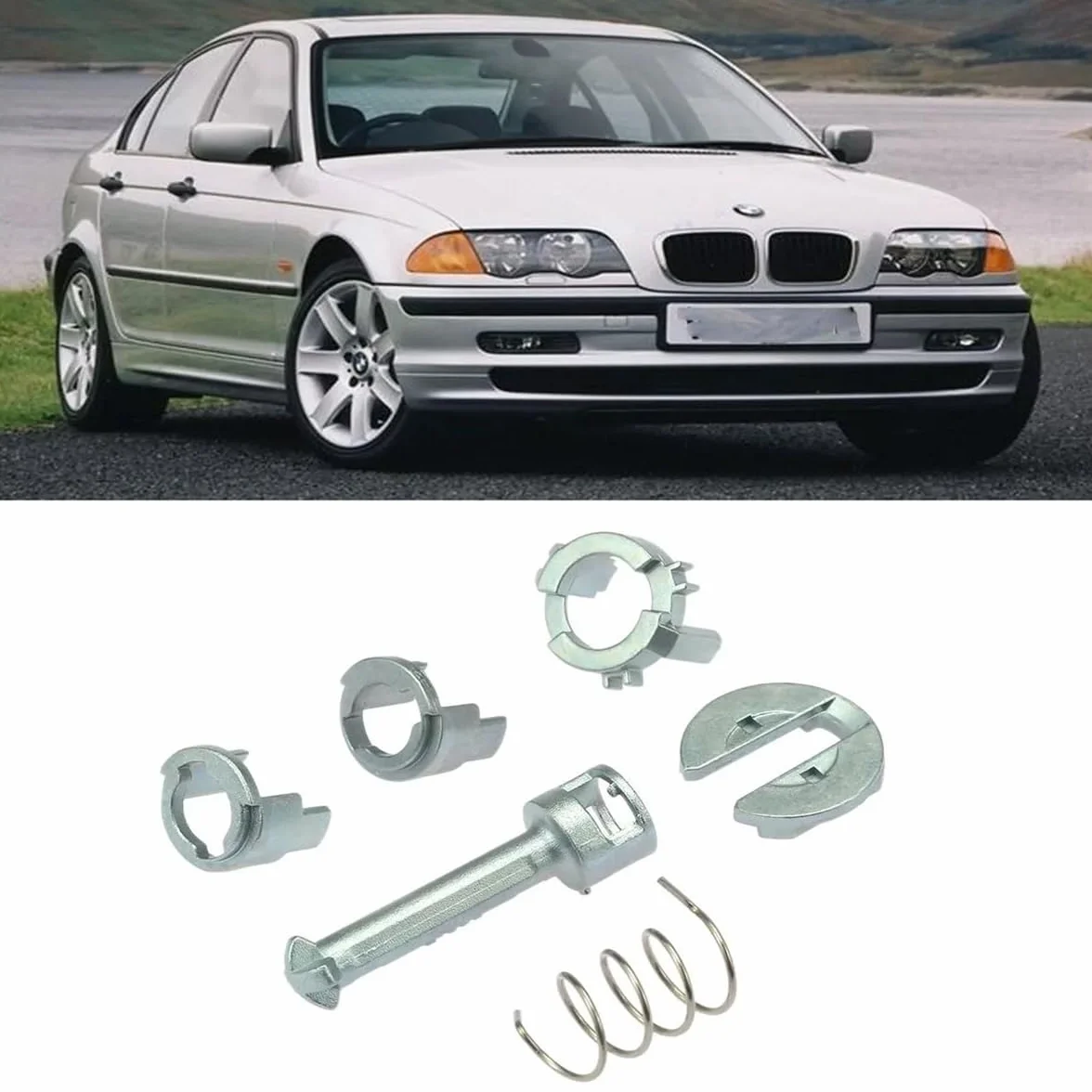 Zamek do drzwi, cylinder do drzwi, zestaw naprawczy cylinder zamka drzwi, cylinder, części zamienne przód lewy prawy do serii 3 E46 Sedan Touring Coupe Cabrio 19908-2005 51218244049