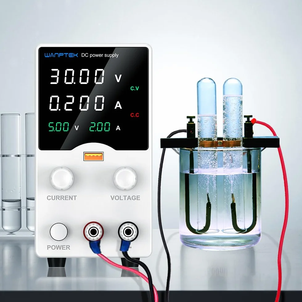 Zasilacz laboratoryjny 30 V, 10 A, zasilacz laboratoryjny z 4-cyfrowym wyświetlaczem LED, regulowany zasilacz impulsowy, przycisk nadajnika DC, zasilacz z szybkim ładowaniem USB