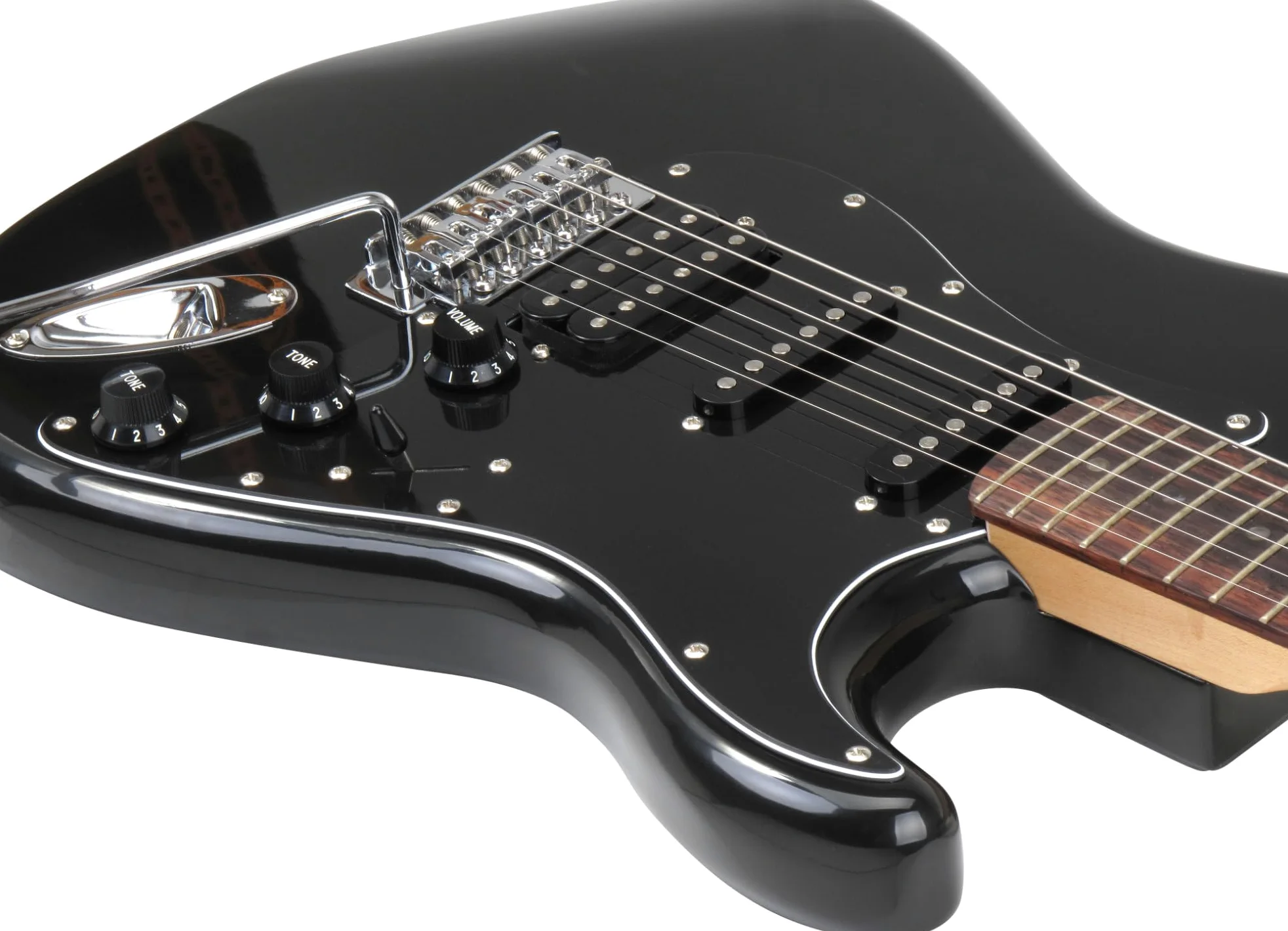 Rocktile Pro ST60-BK gitara elektryczna All Black AK20GR zestaw – korpus mahoniowy, humbucker i przetwornik Single-Coil, w zestawie wzmacniacz kombi i kabel – idealny zestaw do gitary elektrycznej dla