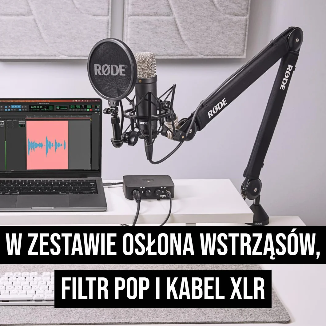 RØDE Nt1 Signature Mikrofon Pojemnościowy, Czarny, ‎5,2 x 5,2 x 18,9 cm