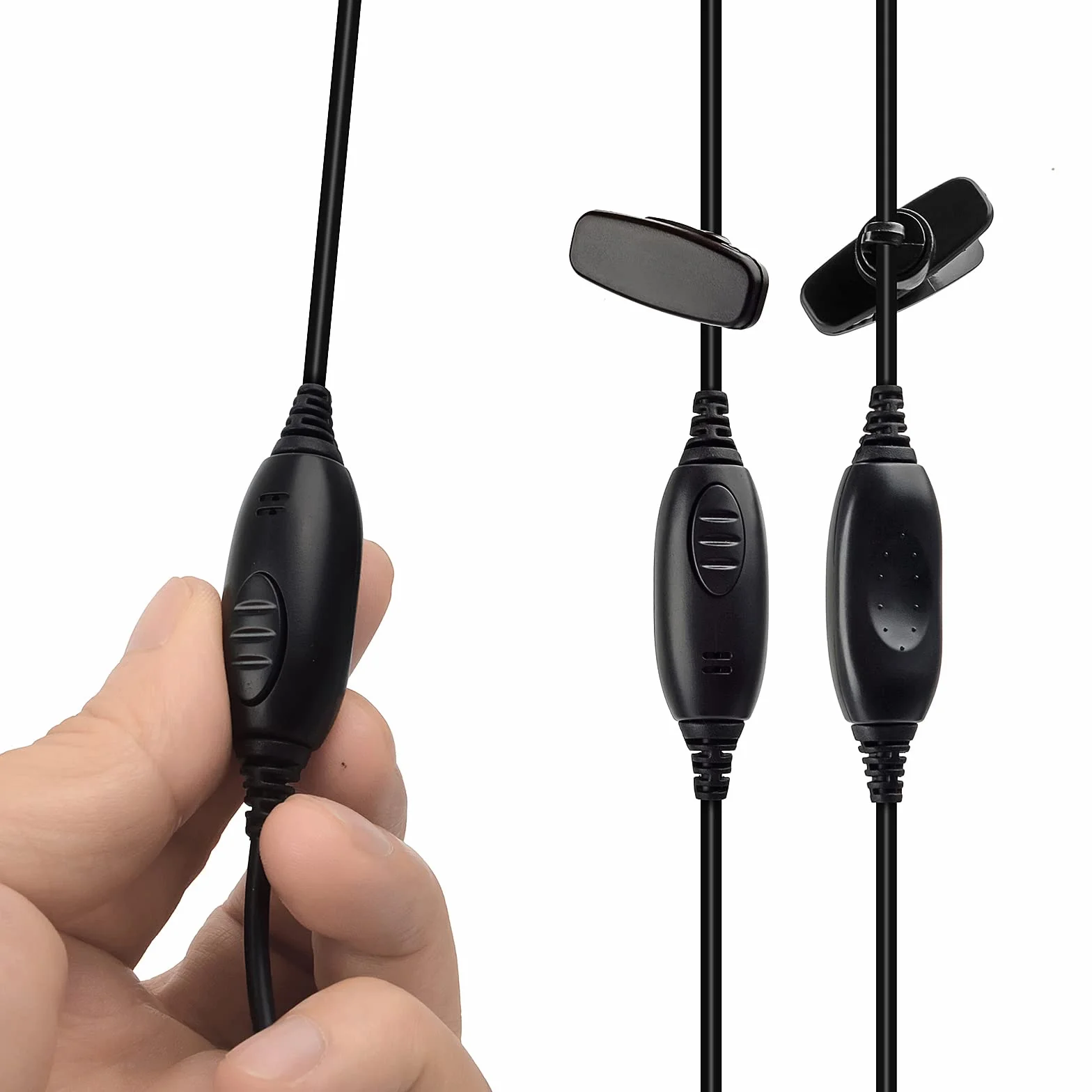 UAYESOK Dwukierunkowa słuchawka radiowa, 2-pinowa, walkie-talkie Overhead zestaw słuchawkowy z mikrofonem PTT do Motorola CP040 CP200 DP1400 GP300 CLS1410 XT420 XT460 Hytera PD405 PD505 radio szynowe