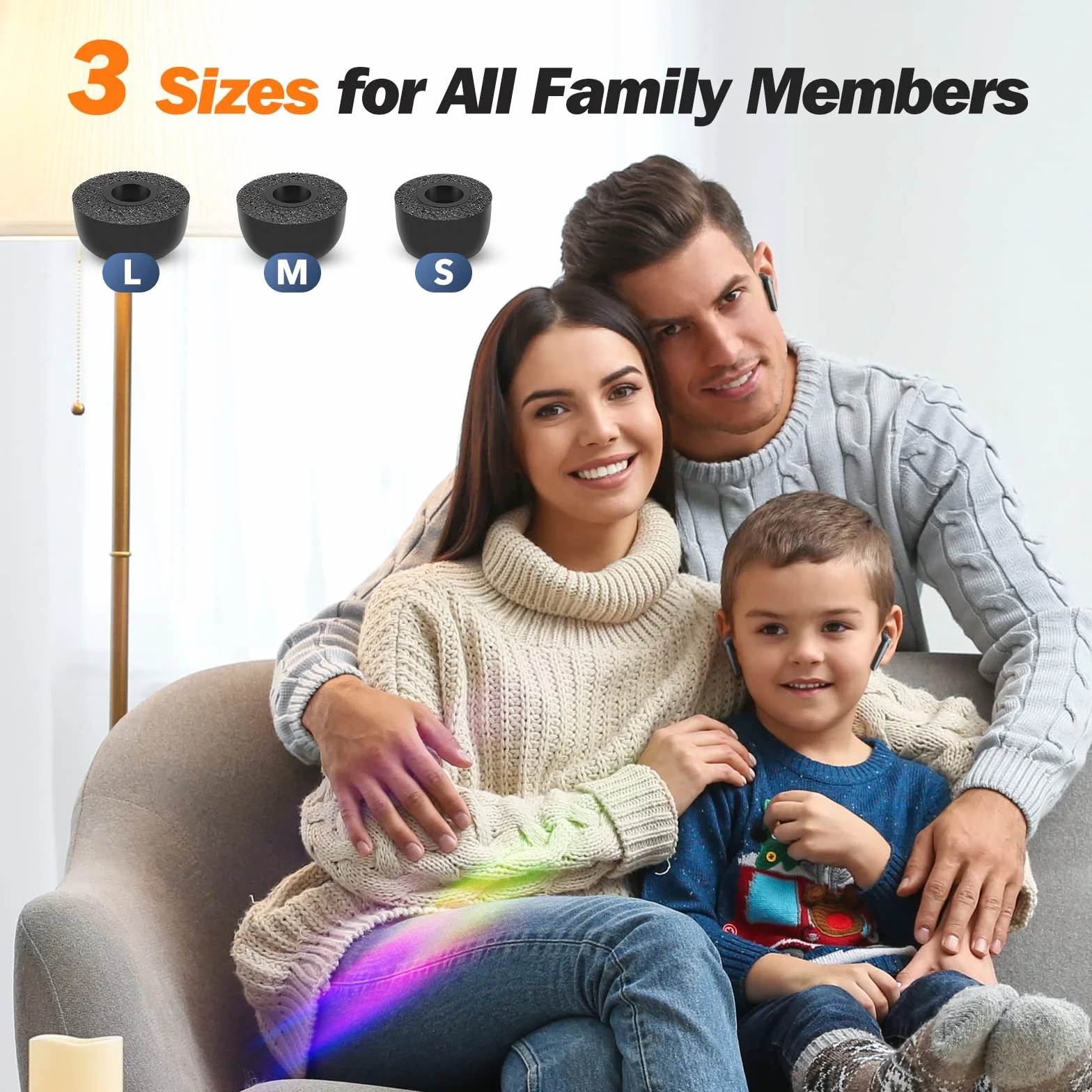 Anker Liberty Air 2 Pro piankowe końcówki z pamięcią kształtu, doskonała redukcja hałasu, 3 pary (różne rozmiary)