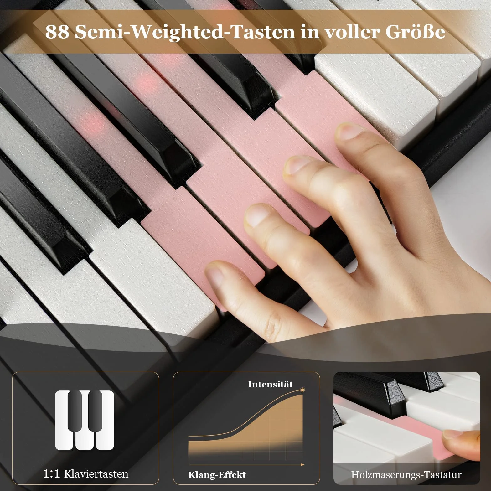 COSTWAY 88 klawiszy pianino elektryczne składane, cyfrowa klawiatura przenośna (128 rytmów, 128 tonów i 20 demo), zestaw pianina cyfrowego dla dzieci i dorosłych (czarny)