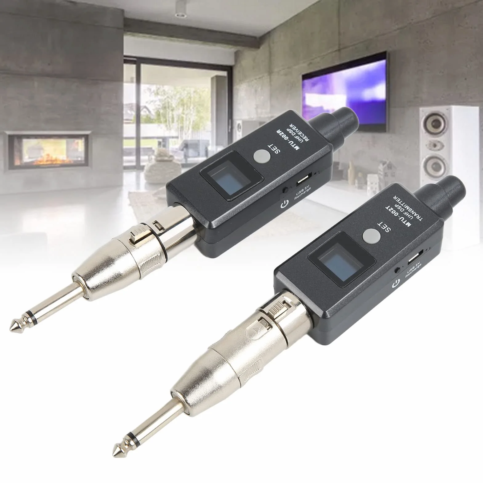 Bezprzewodowy System Mikrofonowy XLR Nadajnik Odbiornik Wbudowany Akumulator