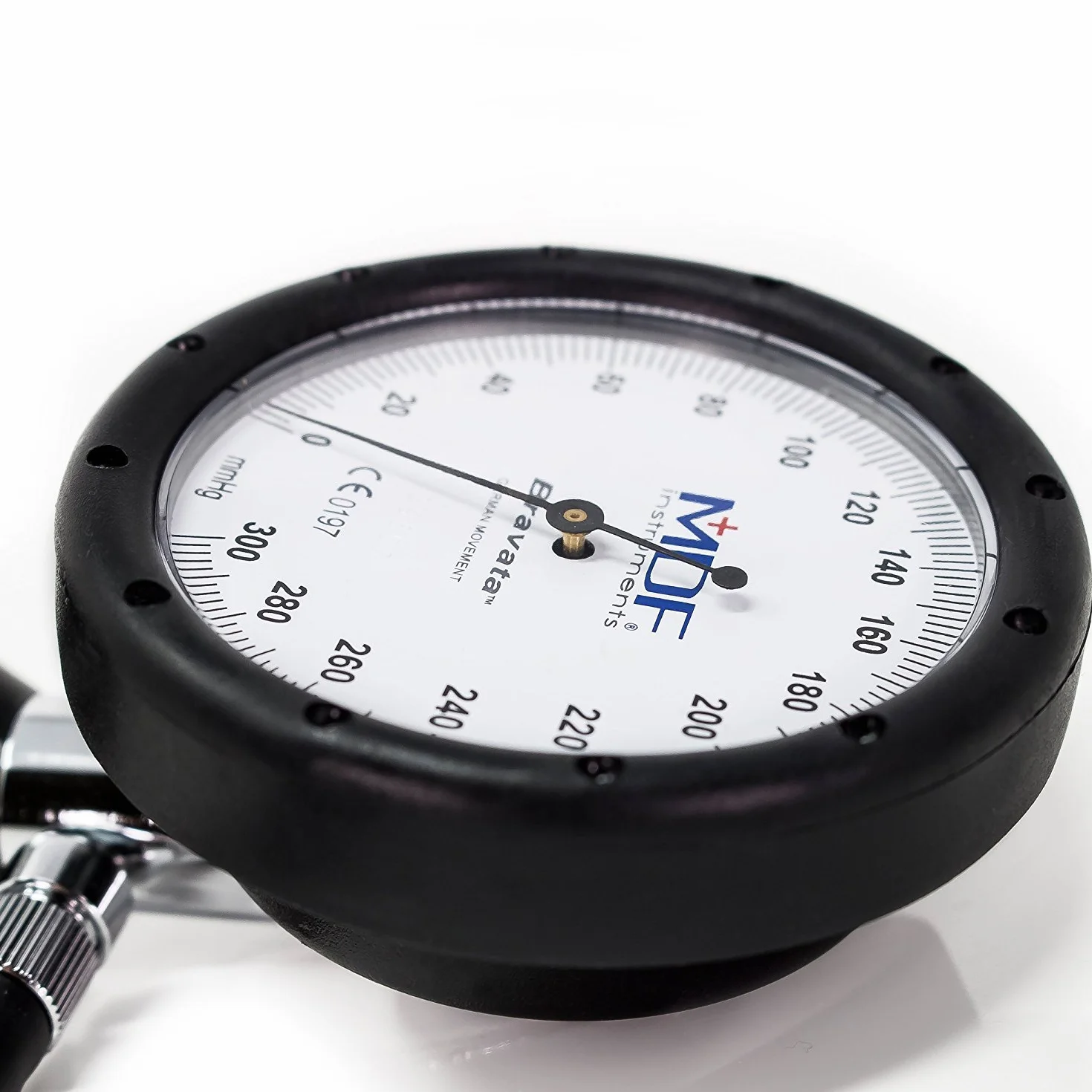 MDF® Bravata® Palm Aneroid sphygmomanometr - profesjonalny pomiar ciśnienia krwi z mankietem o rozmiarze dla dorosłych w zestawie - szary (MDF848XPD-12)