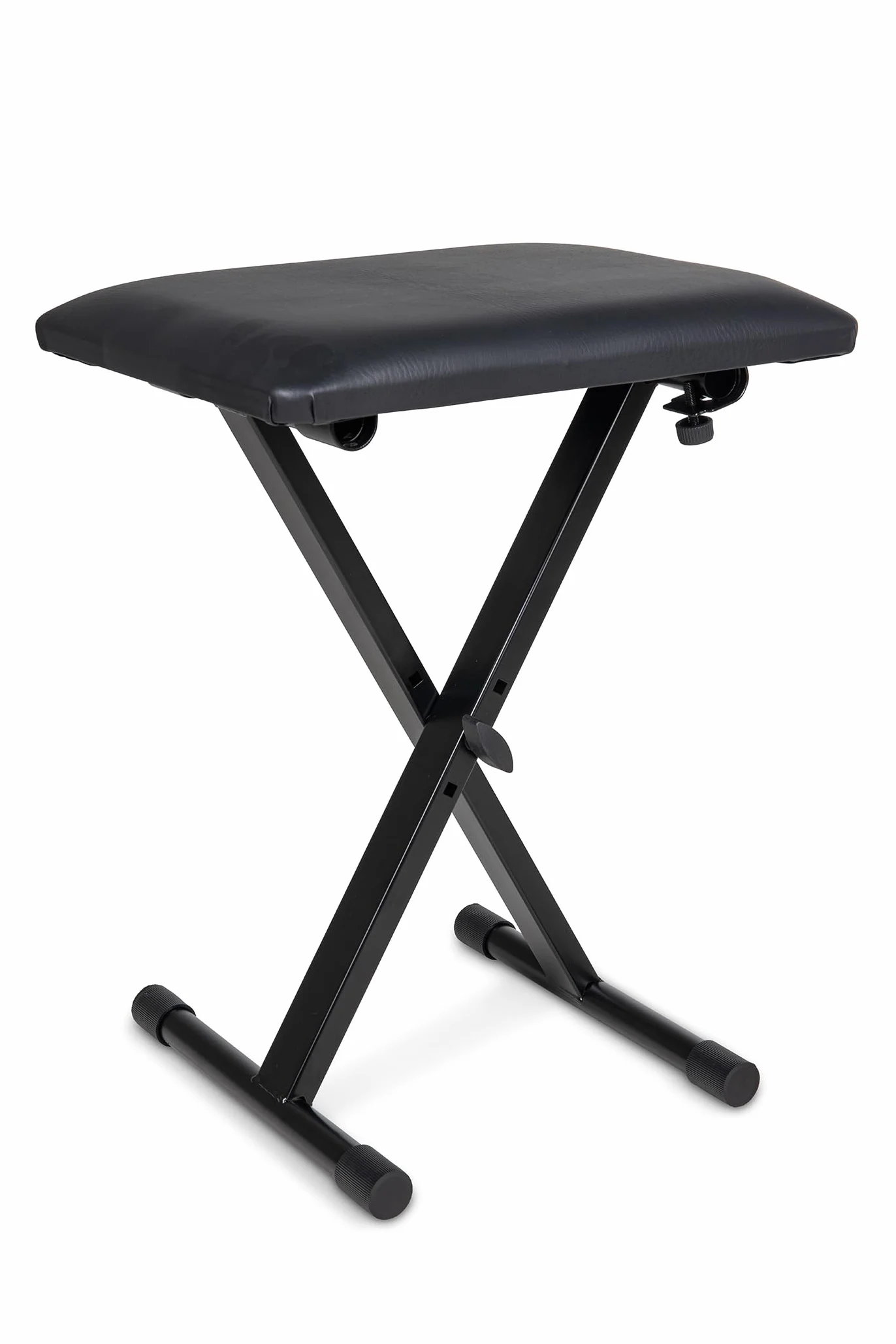 Ławka do keyboardu GEWA czarna, 3-stopniowa regulacja wysokości, siedzisko ze sztucznej skóry czarne 43x31 cm, wyściółka 3 cm