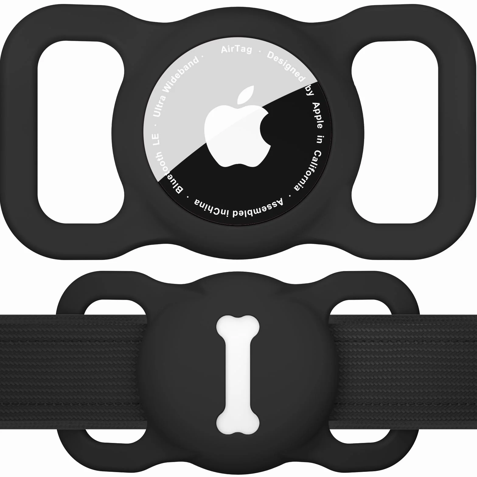 Mugust Obroża dla psa uchwyt na AirTag, Air Tag pies GPS etui, silikonowa anty-zgubna obroża tracker dla zwierząt domowych wodoszczelna zawieszka, GPS etui ochronne akcesoria tracker zwierząt domowych