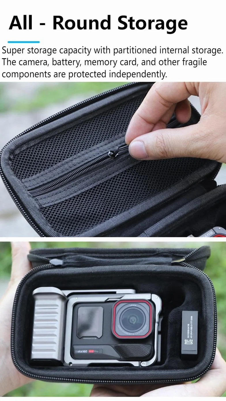 Futerał do Insta.360 Ace Pro 2 Xplorer – wodoodporny, odporny na wstrząsy, kamera do przechowywania, uchwyt, baterie i adapter szybkiego zwalniania