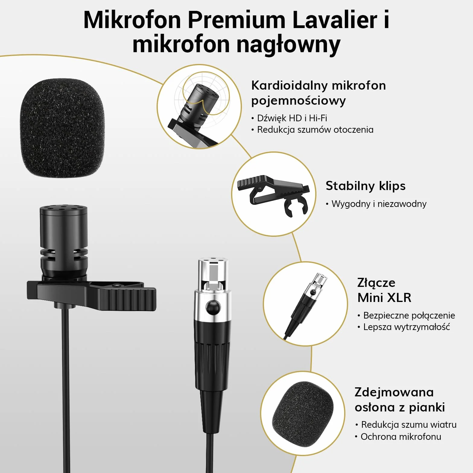 Bezprzewodowy system mikrofonowy TONOR UHF z podwójnymi mikrofonami nausznymi, nadajnikami Bodypack, odbiornikiem akumulatorowym, 4x5 kanałów, zasięg 90 m, do nagrywania mowy, głośników PA