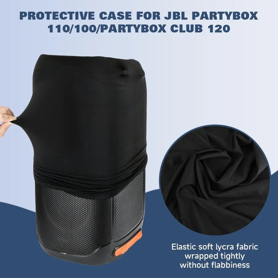 PartyBox 110 Etui na Głośnik, Pokrowiec Ochronny dla JBL Partybox 100/110/Partybox Club 120 Głośnik Przenośny na Imprezę, Miękka Elastyczna Rozciągliwa Pokrywa Ochronna Przed Pyłem