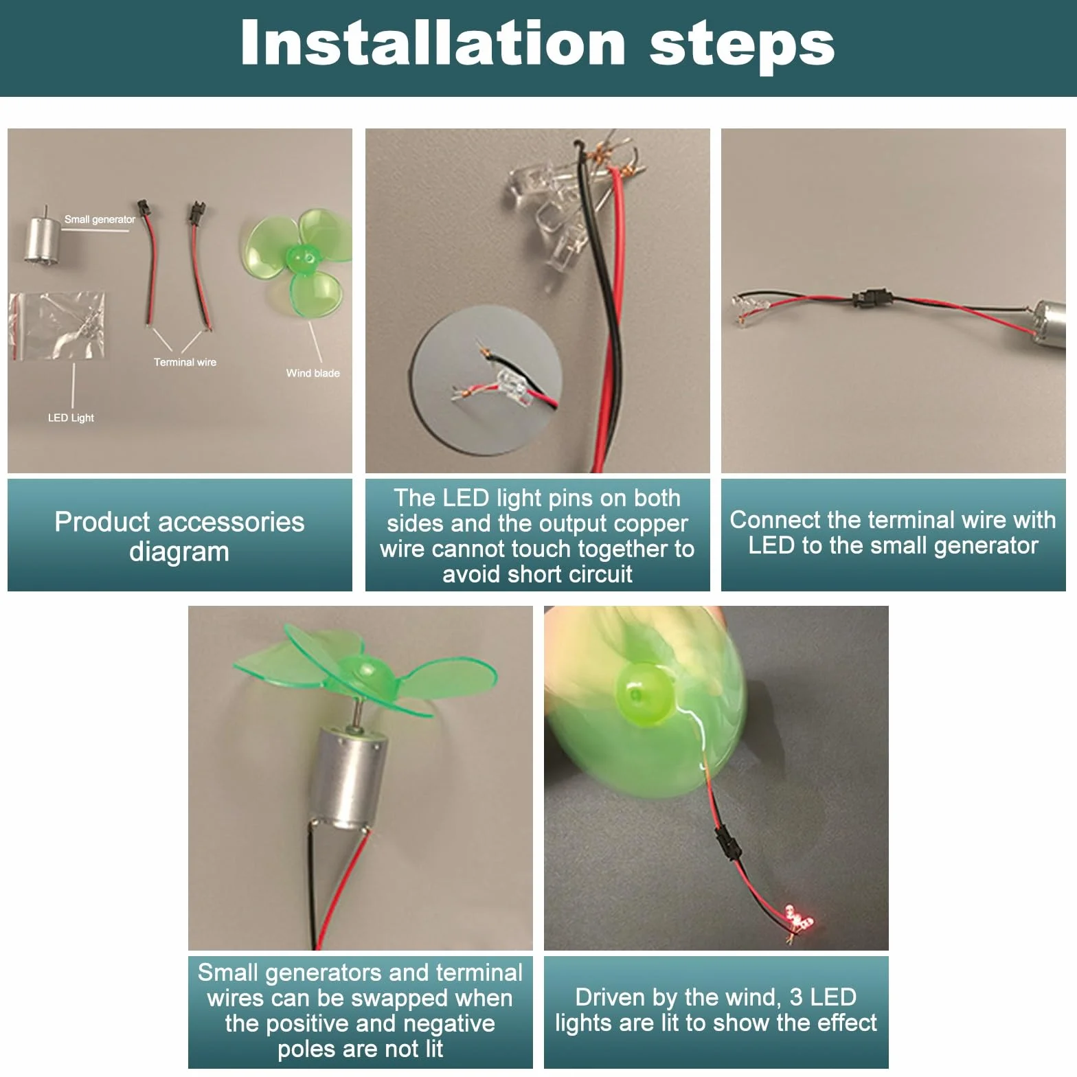 Jadeshay Generator turbiny wiatrowej, DC 0,01V-24V Mini generator elektryczności wiatrowej Mikrogenerator energii wiatrowej silnik prądu stałego zestawy modeli z wentylatorem do edukacji naukowej
