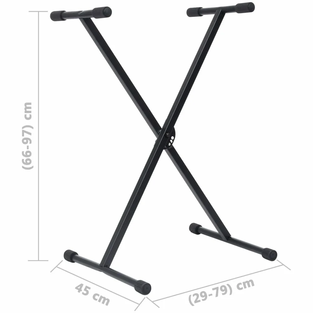 vidaXL Statyw pod keyboard ze stołkiem, czarny