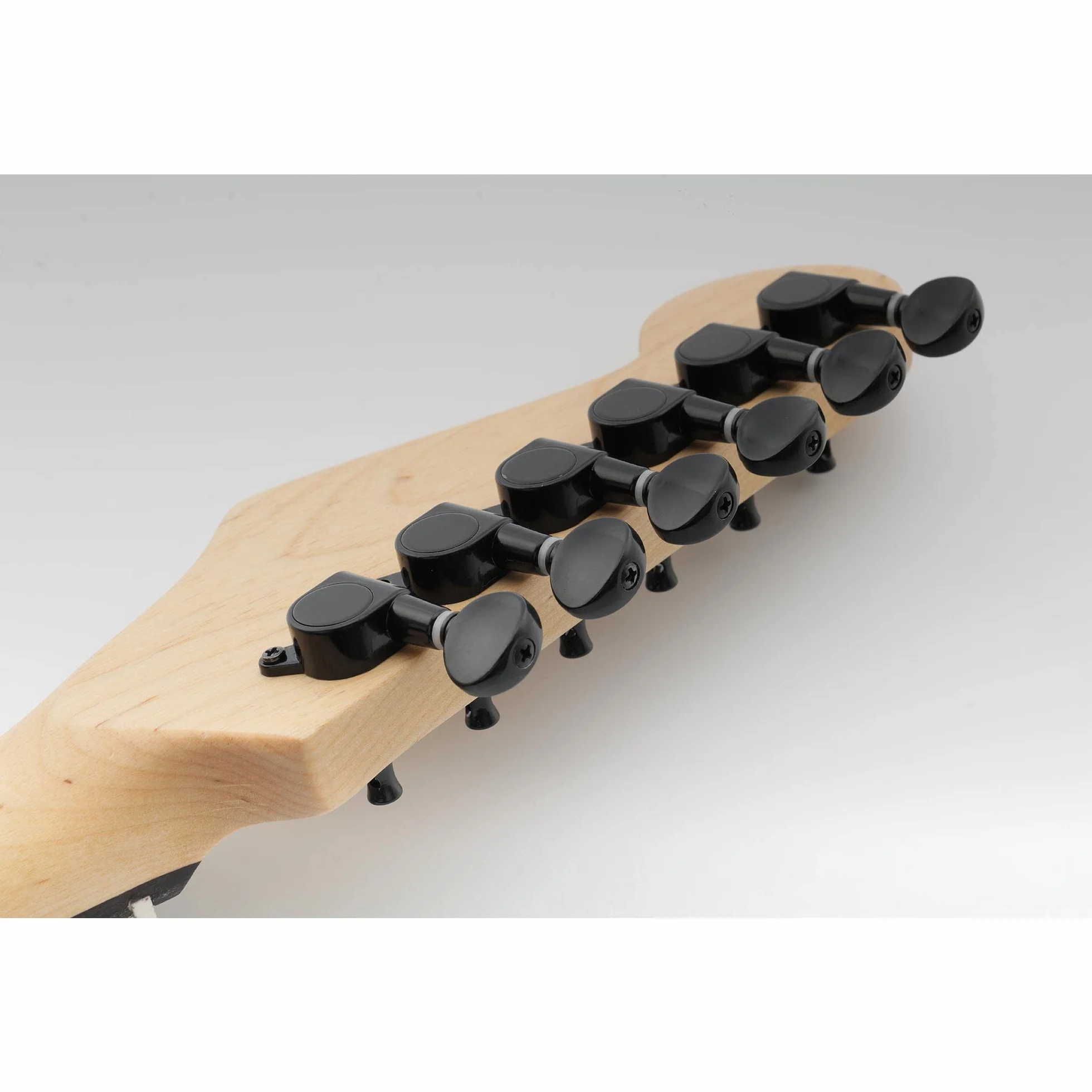 Musiclily Basic 6 w Linii Klucze Gitaryowe Tunery Kołki do Strojenia do Gitary Elektrycznej Fender Strat Tele, Czarny Owalne Guziki