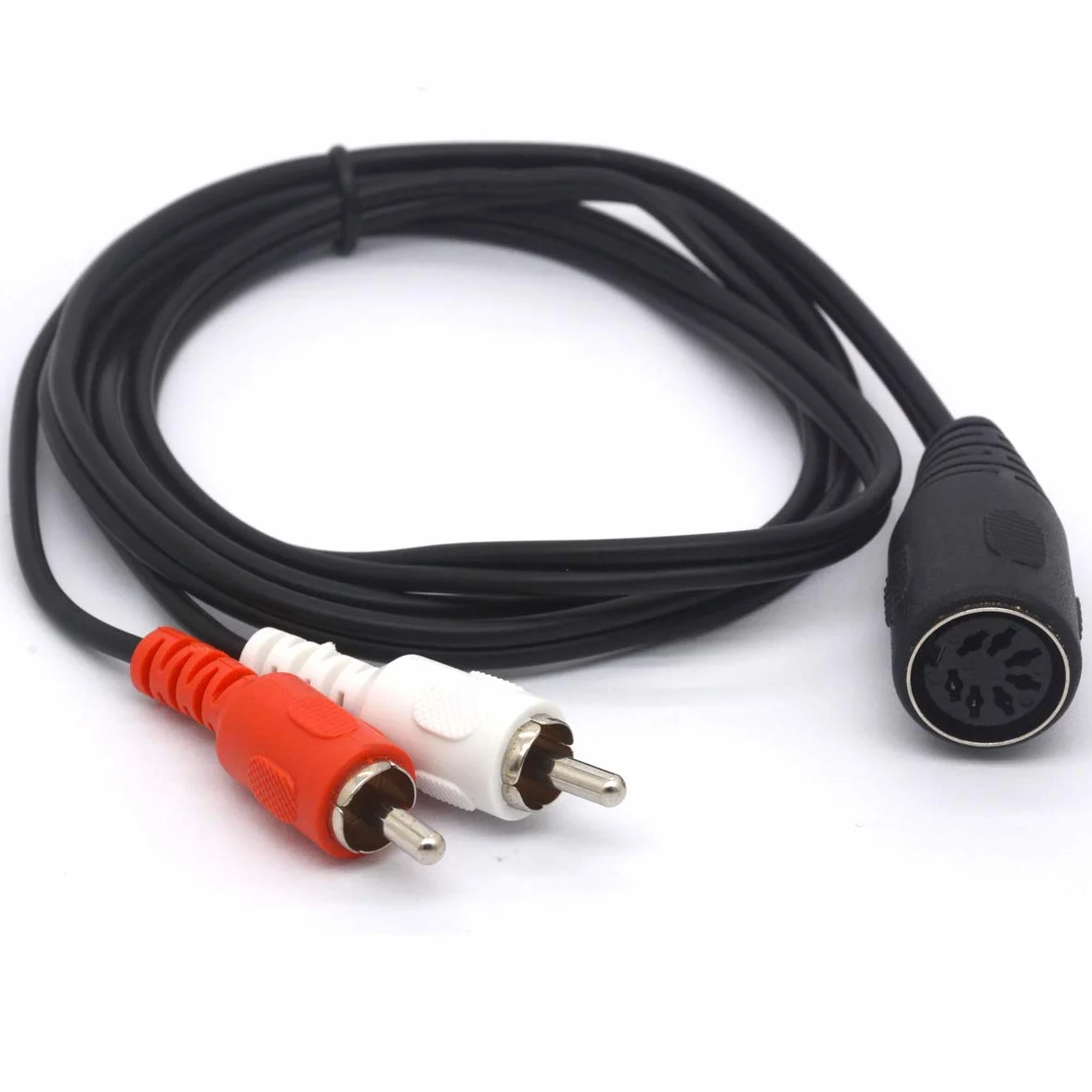 7-pinowy kabel audio Din żeński na 2 RCA męski do systemów Bang & Olufsen, Naim, Quad.Stereo (1 metr)