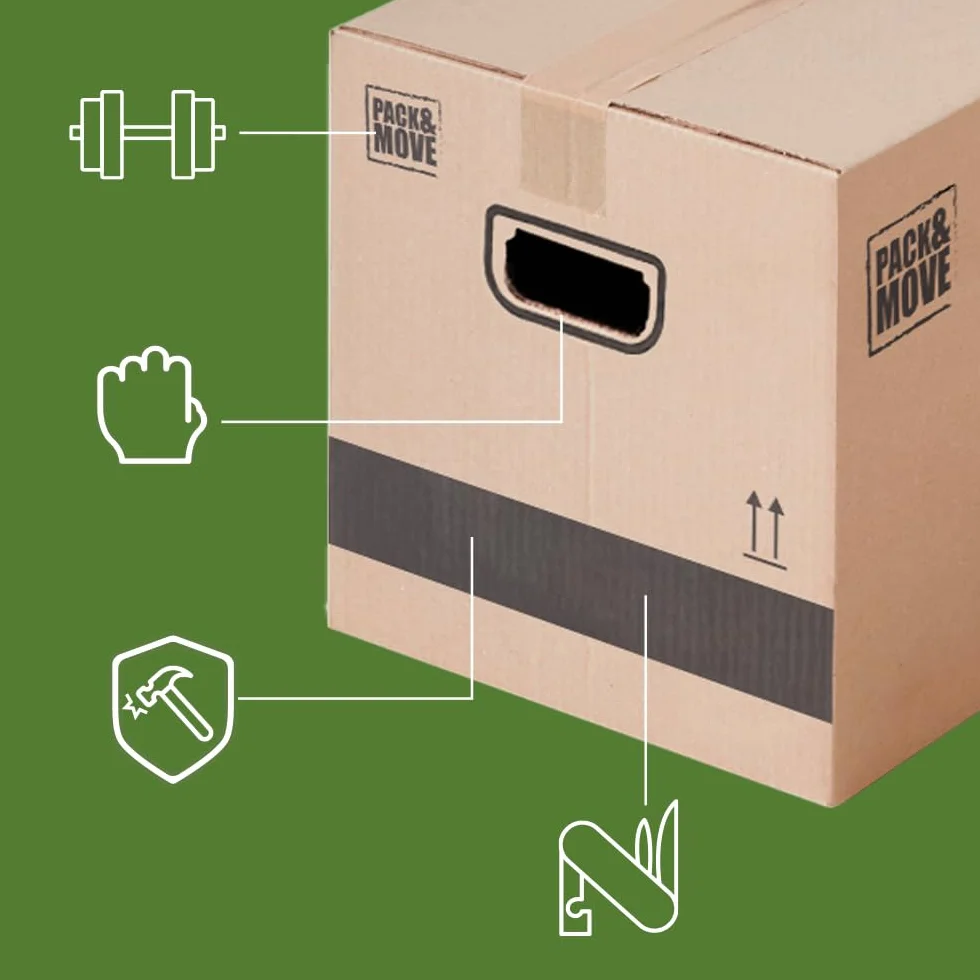 Lot de 40 cartons de déménagement 54L - 60x30x30 cm - Made in France - 70% FSC certifé - Pack & Move