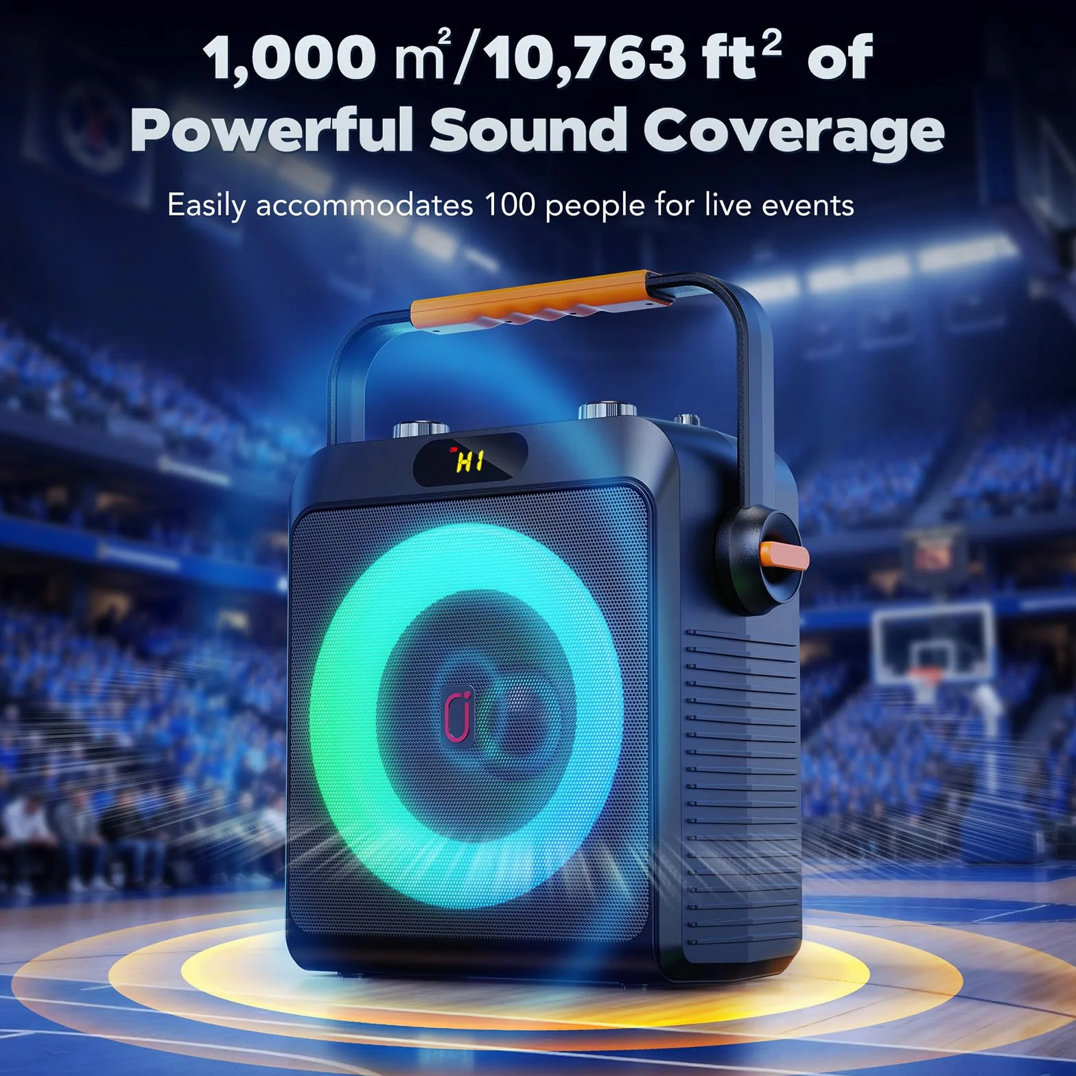 JYX Karaoke z 2 mikrofonami, głośnikiem Bluetooth i światłami DJ-skimi dla dorosłych i dzieci, PA Profesjonalny przenośny system karaoke na imprezę w domu, na zewnątrz