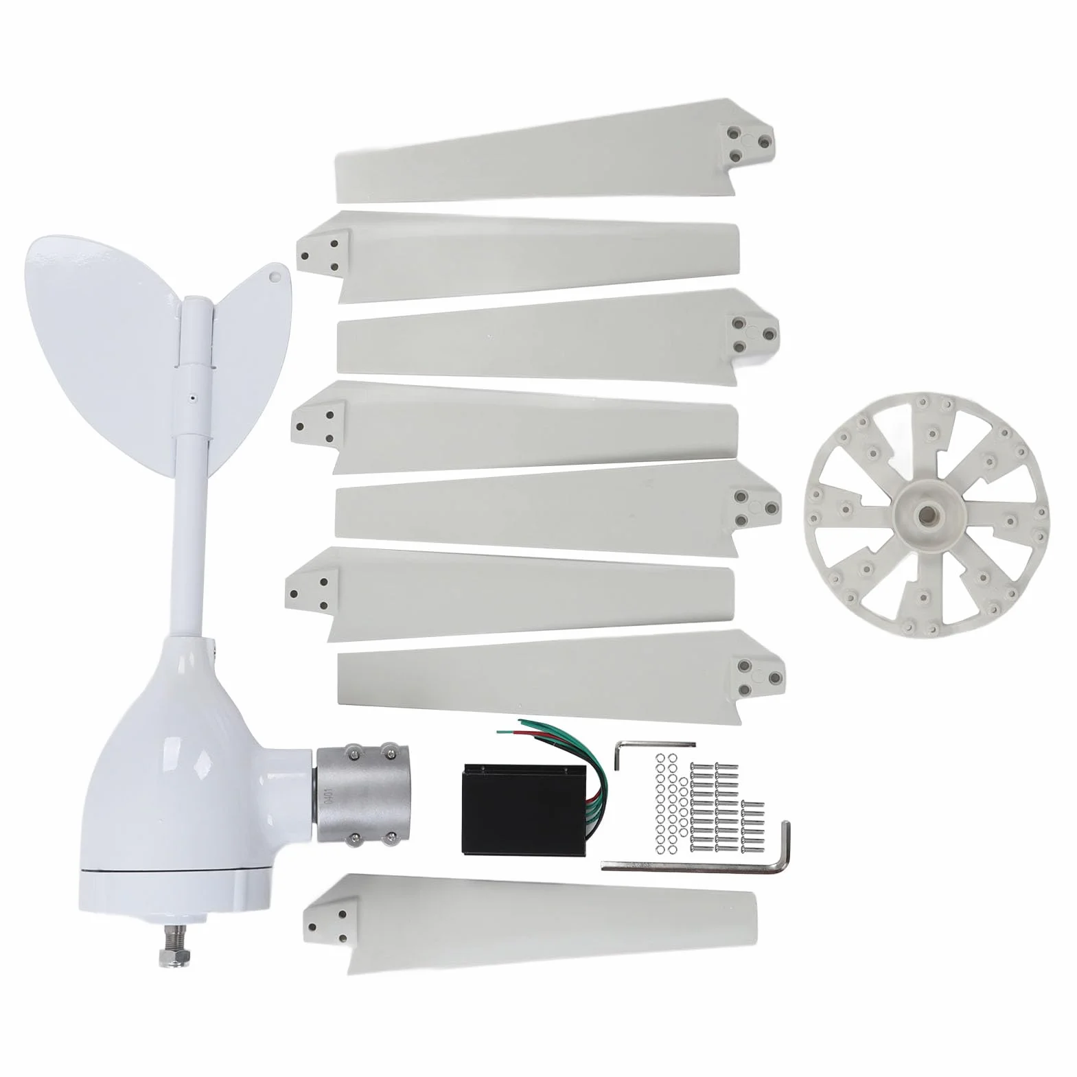 Zestaw Generatora Wiatrowego z turbiną wiatrową o Mocy 500 W z 8 Ostrzami Kontroler MPPT do Systemu Wytwarzania Energii Słonecznej (12V)