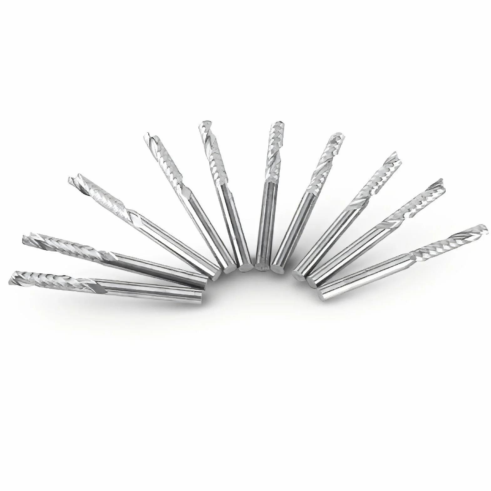 Wiertła do frezów, 10 szt. proste wiertła z chwytem frezy zestaw narzędzi CNC 3,175 mm średnica 22 mm długość do drewna stal aluminiowa