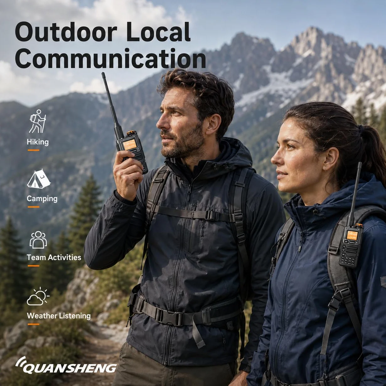 QUANSHENG UVK5(8) AM/FM/DTMF Walkie-Talkie 200 kanałów Type-C