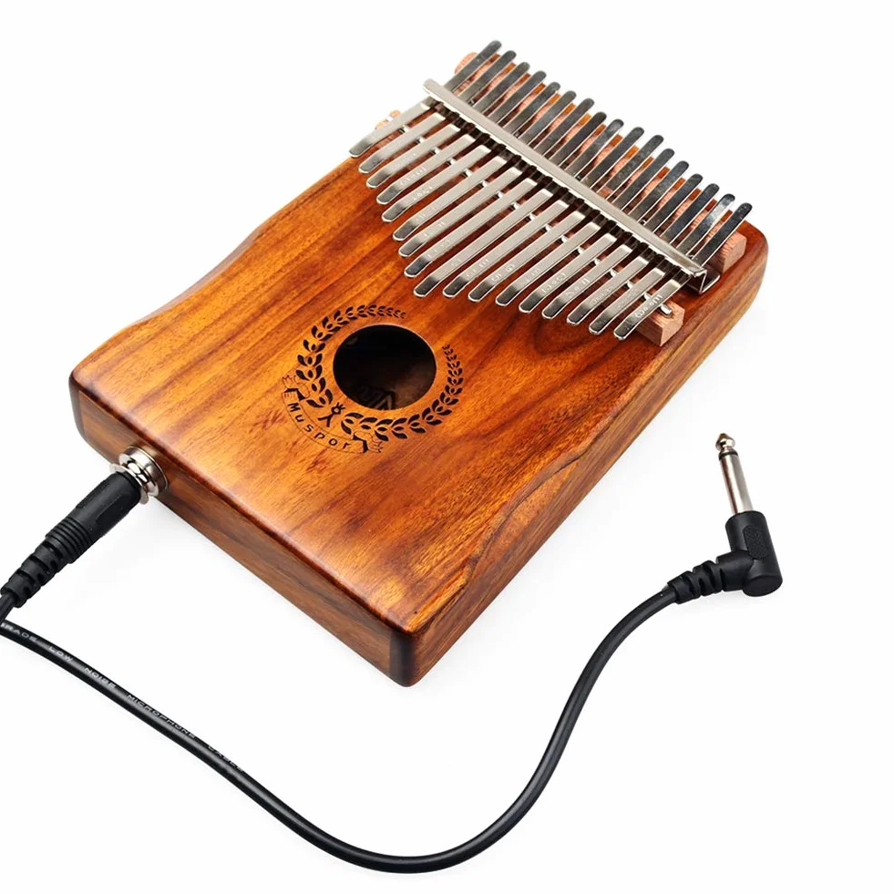 Alnicov Kalimba, 17-klawiszowa akacja EQ, elektryczny palec kciuk, fortepian, wbudowany przetwornik z interfejsem audio 6,35 mm dla początkujących, profesjonalne instrumenty muzyczne, PART580