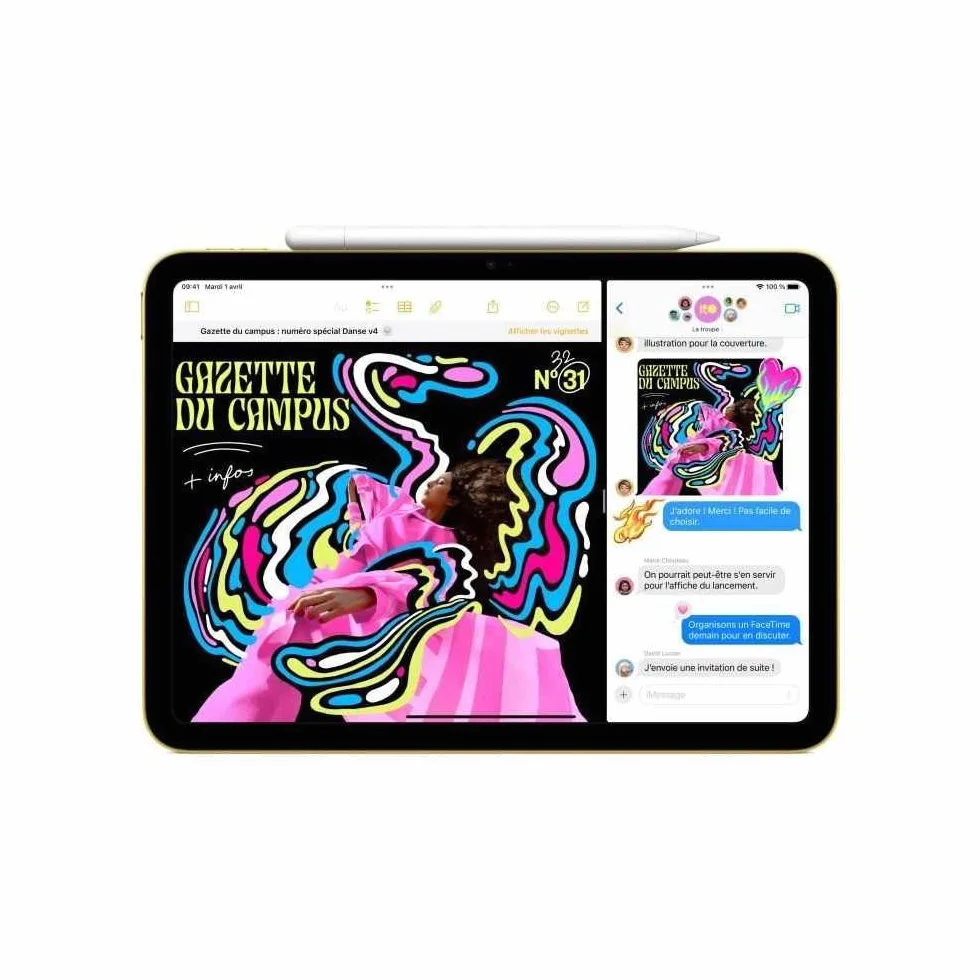 Apple iPad z chipem A16: 11-calowy wyświetlacz Liquid Retina, 128 GB, Wi-Fi 6, kamery przednie/tylne 12 Mpx, Touch ID, jednodniowy czas pracy - żółty