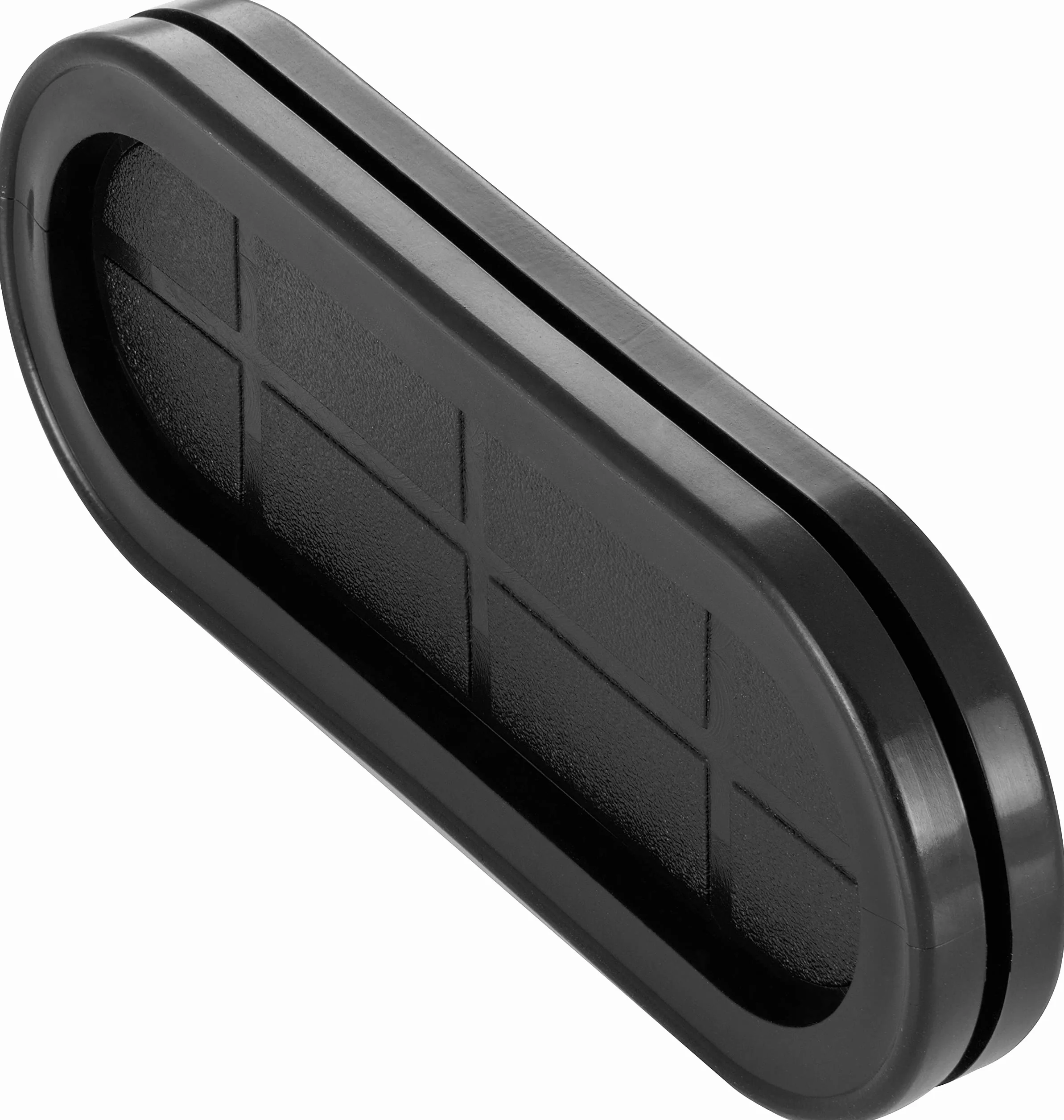 Poppstar owalny przepust kablowy (91 x 37 x 11 mm) gumowy przepust ochronny do prowadzenia kabli, kolor czarny