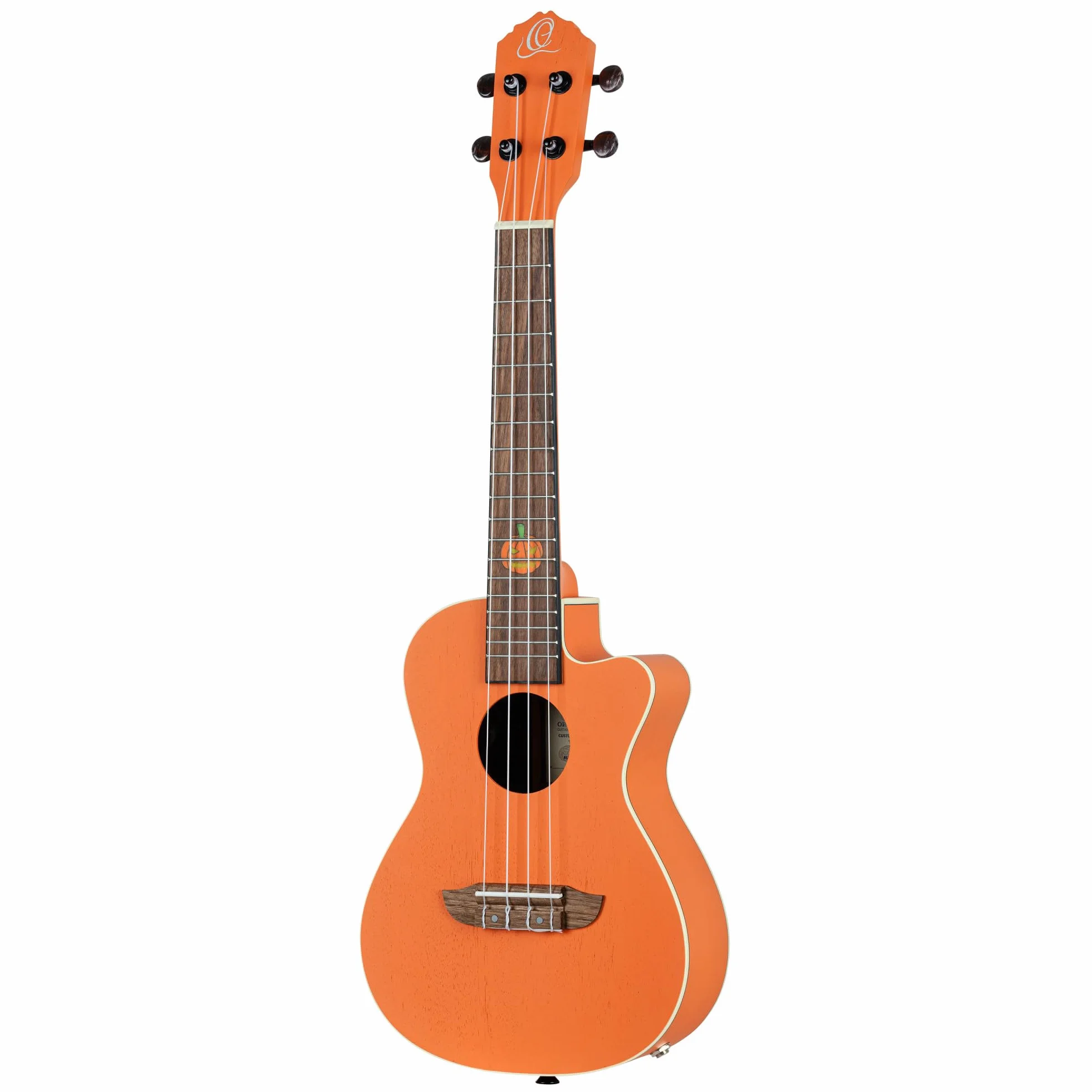 Ortega Guitars Elektro-akustyczne Ukulele Koncertowe – Seria Custom Built Edycja Halloween – Okoume, Kolor Pomarańczowy (RUHWCE)