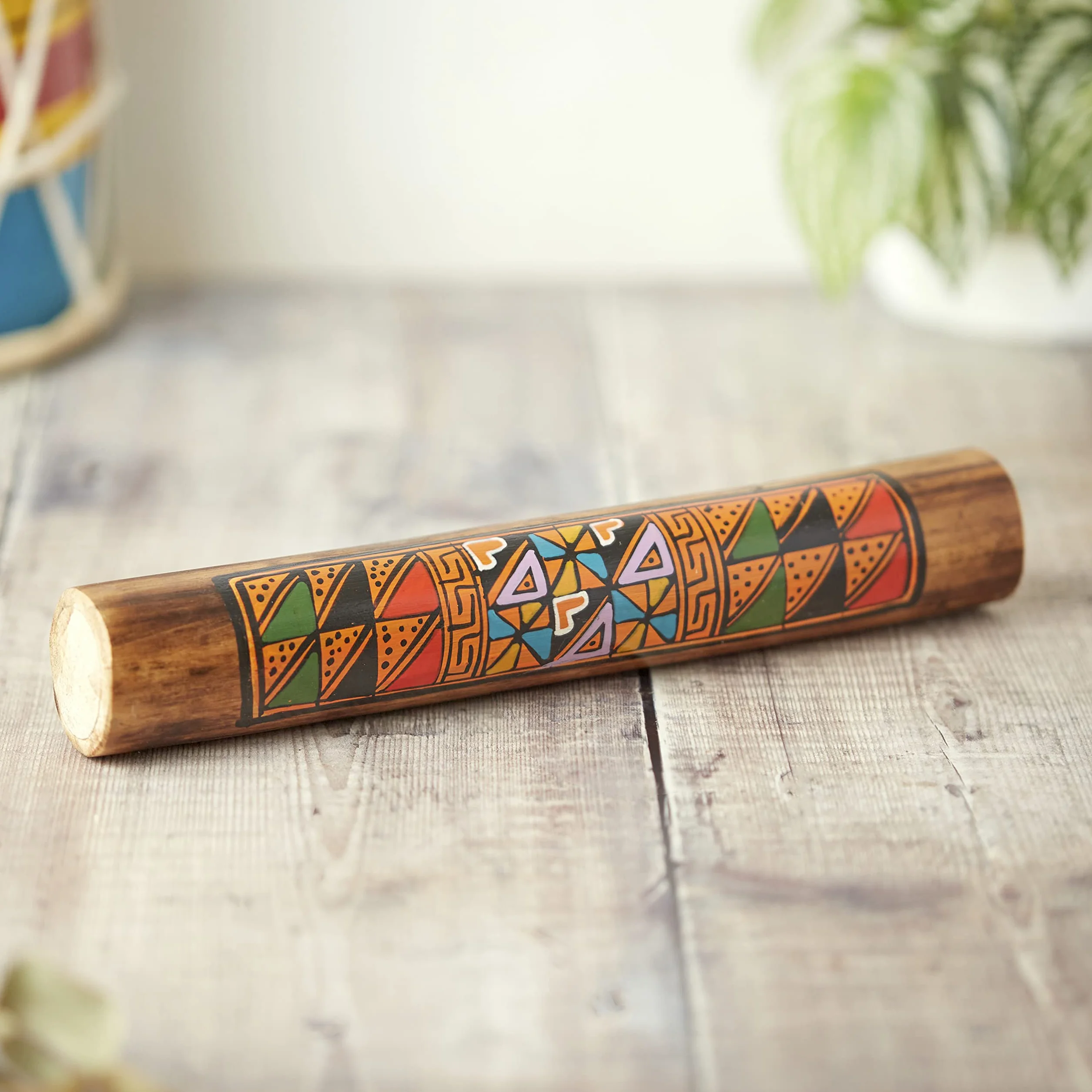 Ręcznie malowany 25 cm Rainstick z Peru - shaker na instrumencie muzycznym