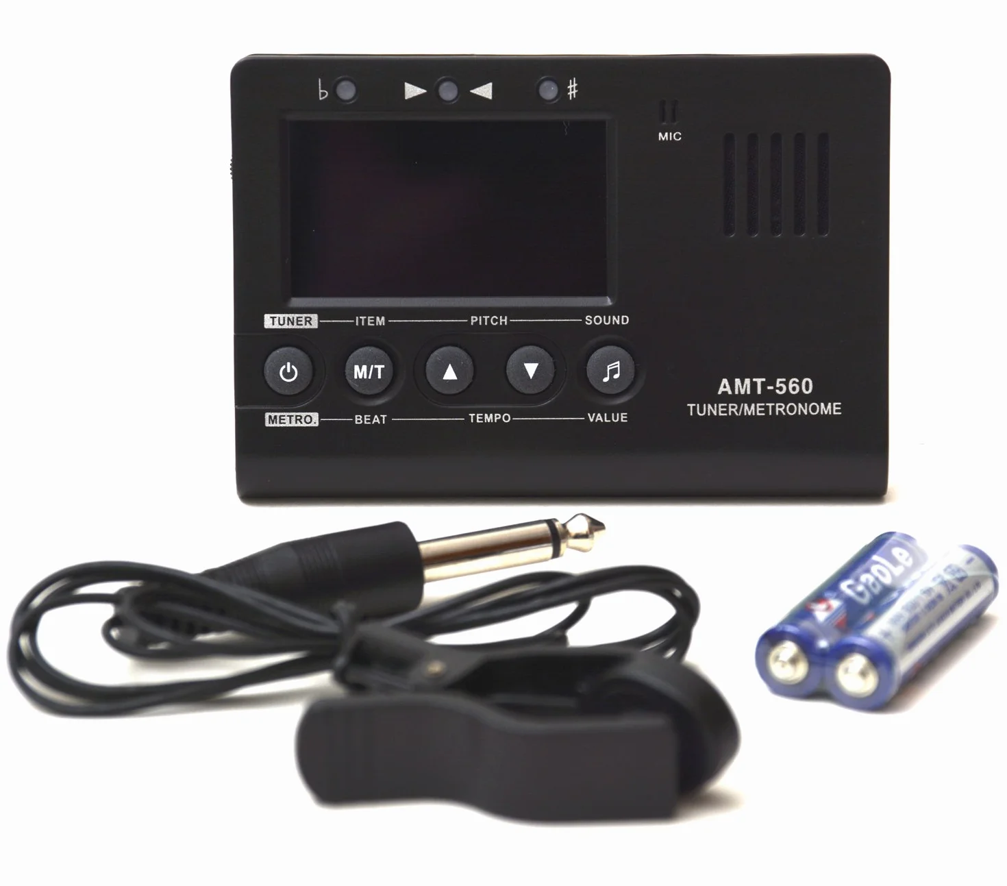 (AMT-560) Agregator + metronom + generator dźwięku. Multiinstrument elektroniczny z 4 opcjami tuningu: z zaciskiem (dowolny instrument), poprzez bezpośrednie połączenie (instrumenty