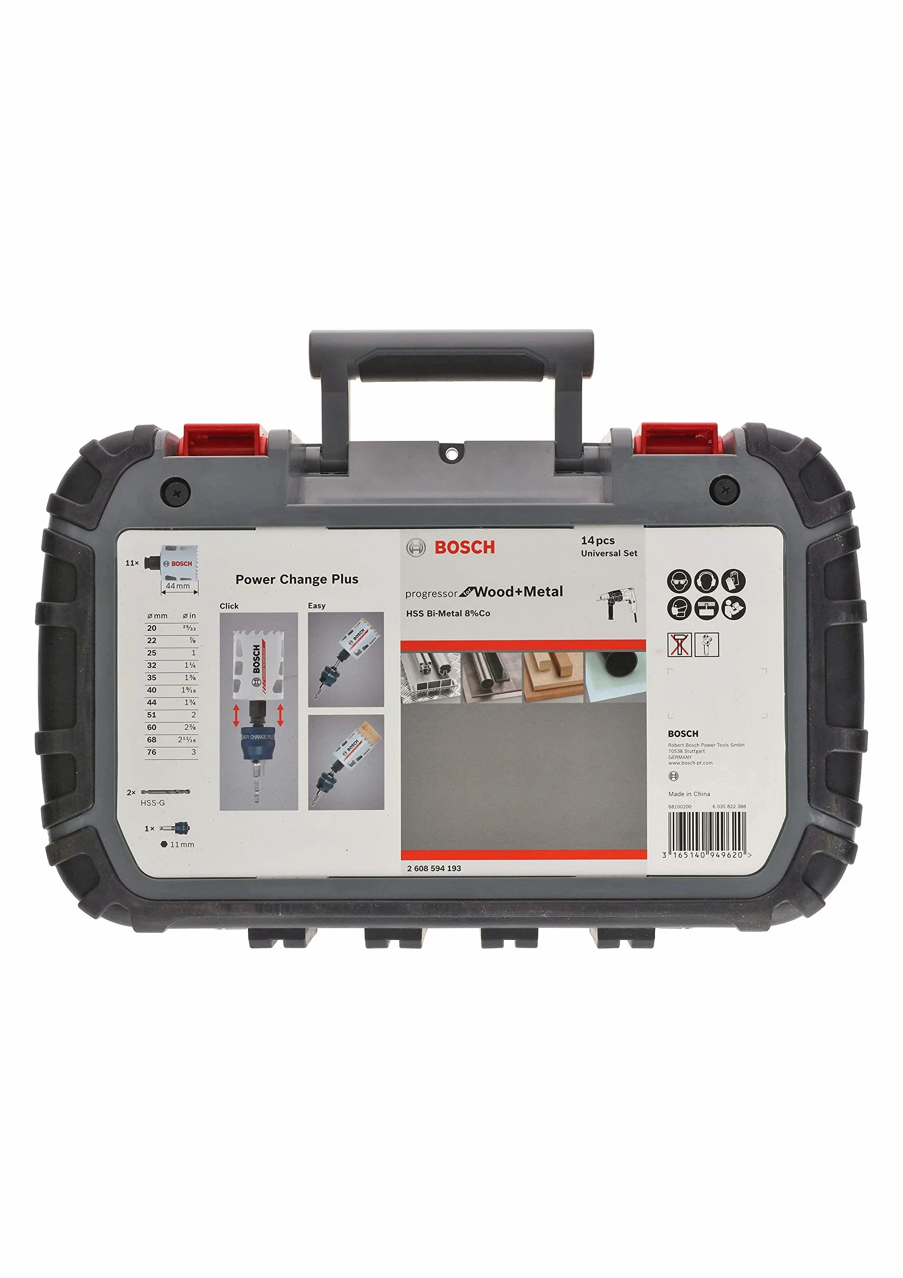 Bosch Professional 14-częściowy Zestaw Otwornic Progressor for Wood & Metal Universal Set (Ø 20-76 mm, Akcesoriów Wiertarek)