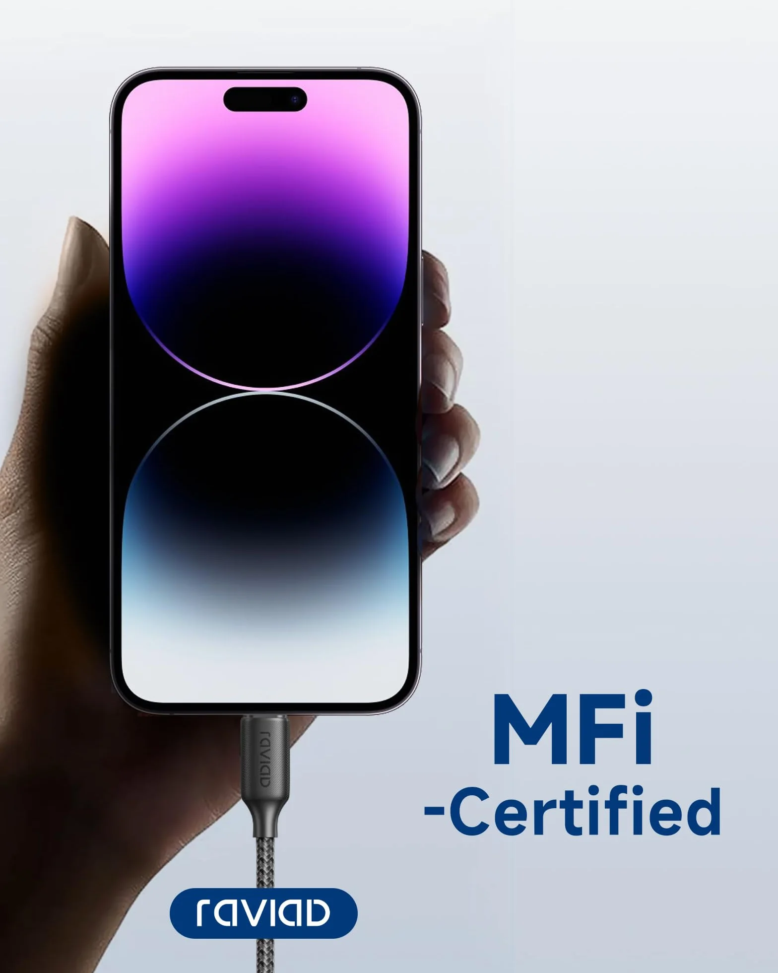RAVIAD Kabel USB C Lightning 3 m [certyfikat MFi] Power Delivery Nylon typ C to Lightning kabel do ładowania do iPhone 14/13/13 Pro / 13 Pro Max / 13 Mini / 12 / 12 Pro Max / 12 Mini/11 Pro/X/XS/XR/8